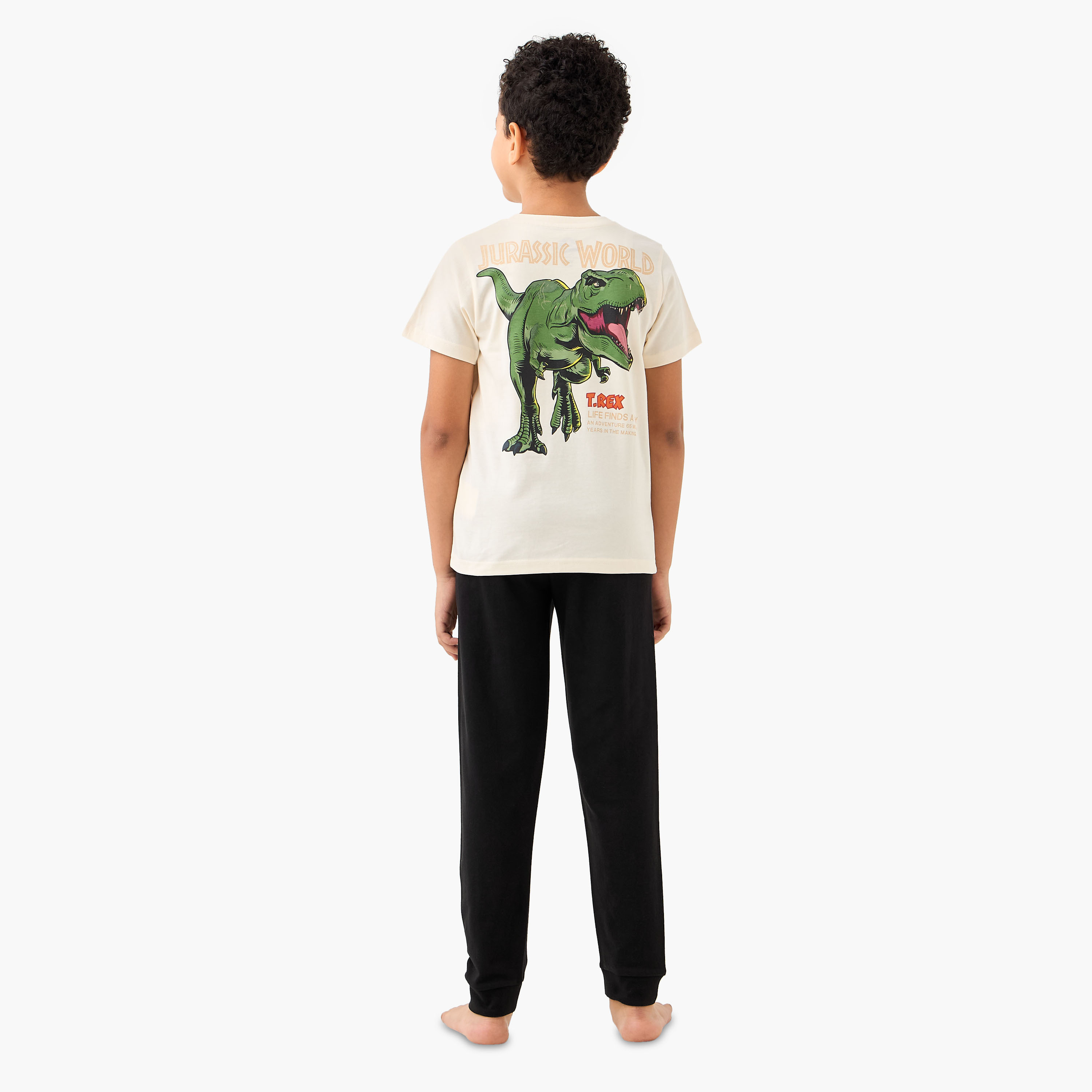 طقم بنطلون بيجاما وتيشيرت بطبعات ديناصور-boys-clothing-nightwear-image-4