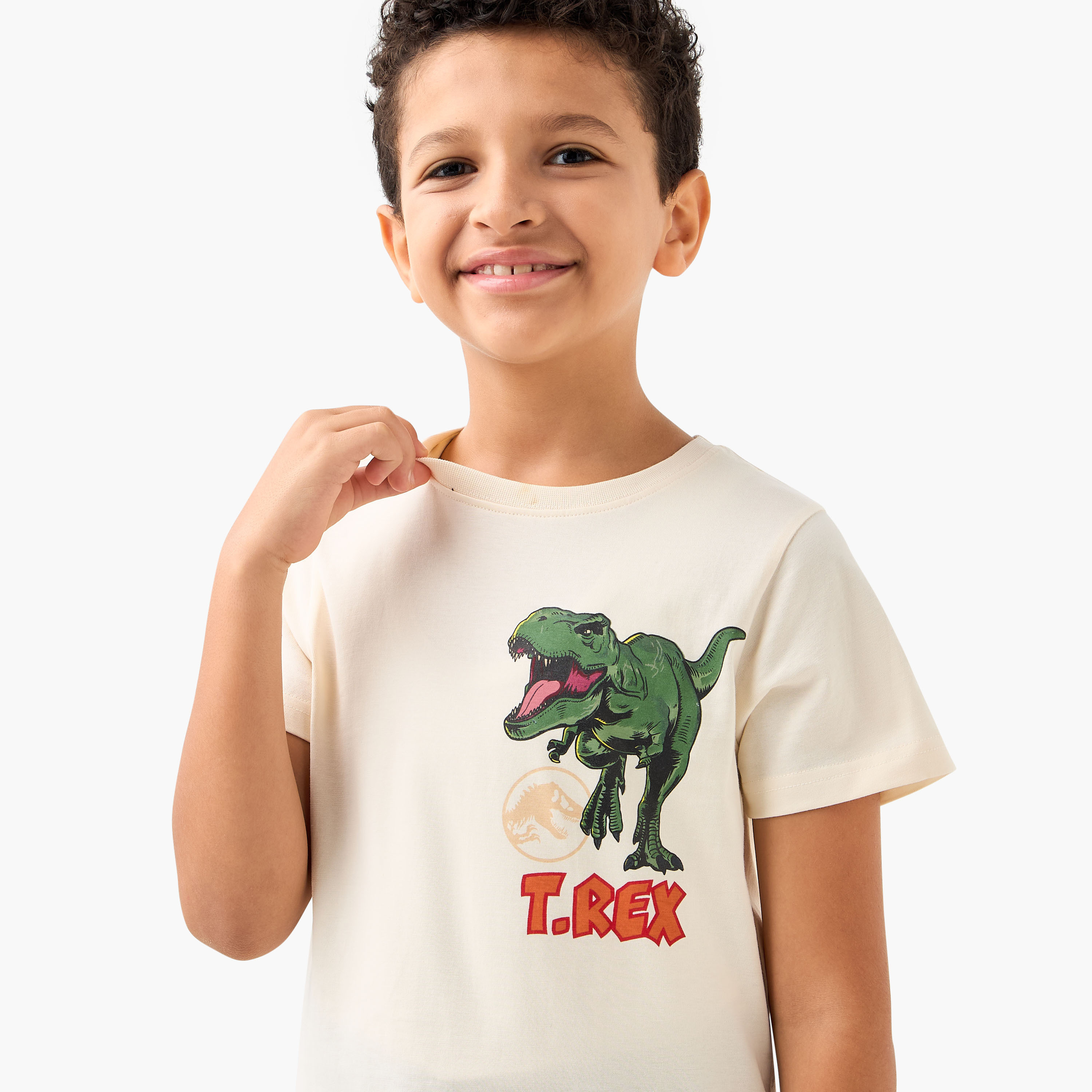 طقم بنطلون بيجاما وتيشيرت بطبعات ديناصور-boys-clothing-nightwear-image-3
