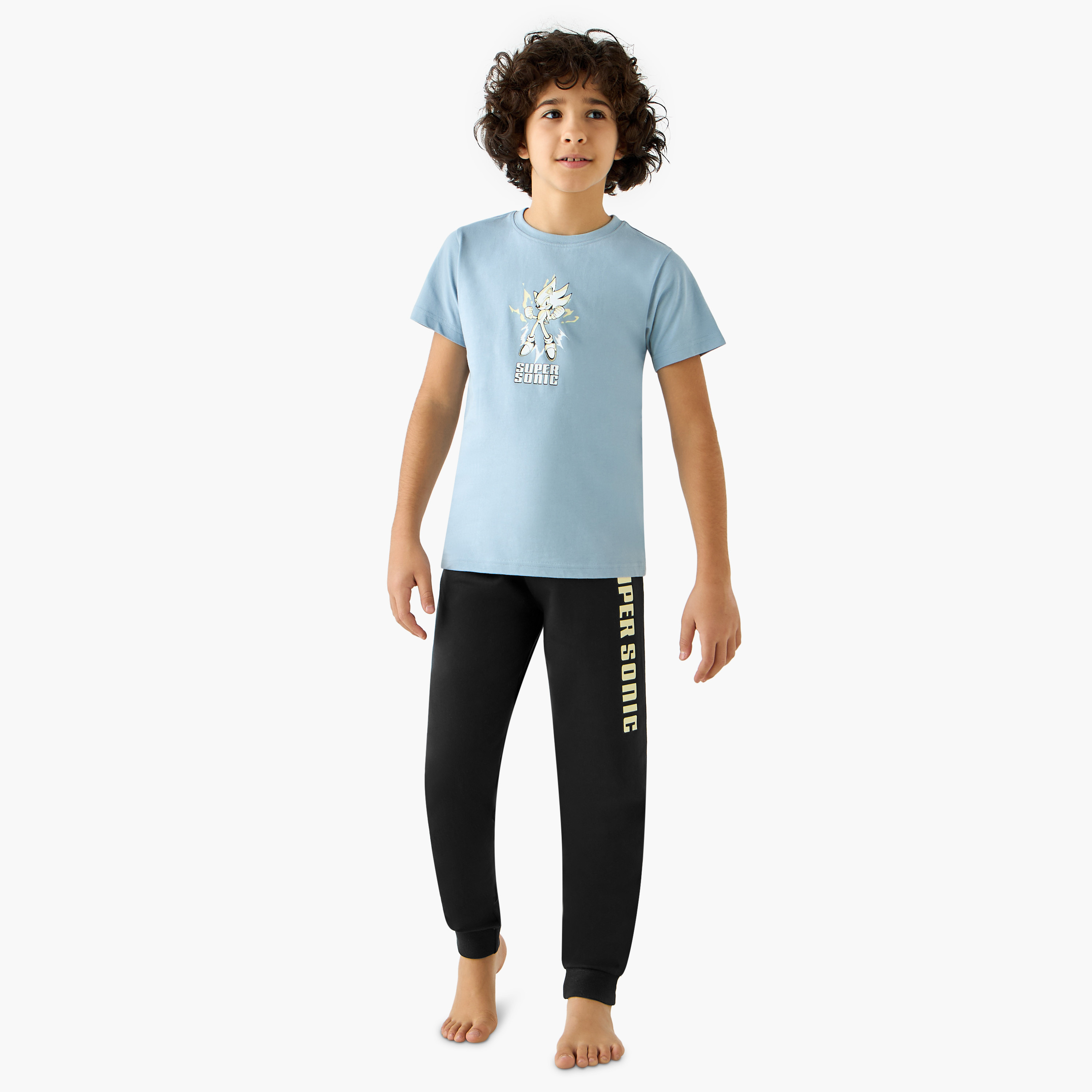 طقم بنطلون بيجاما وتيشيرت بطبعات سونيك-boys-clothing-nightwear-image-7