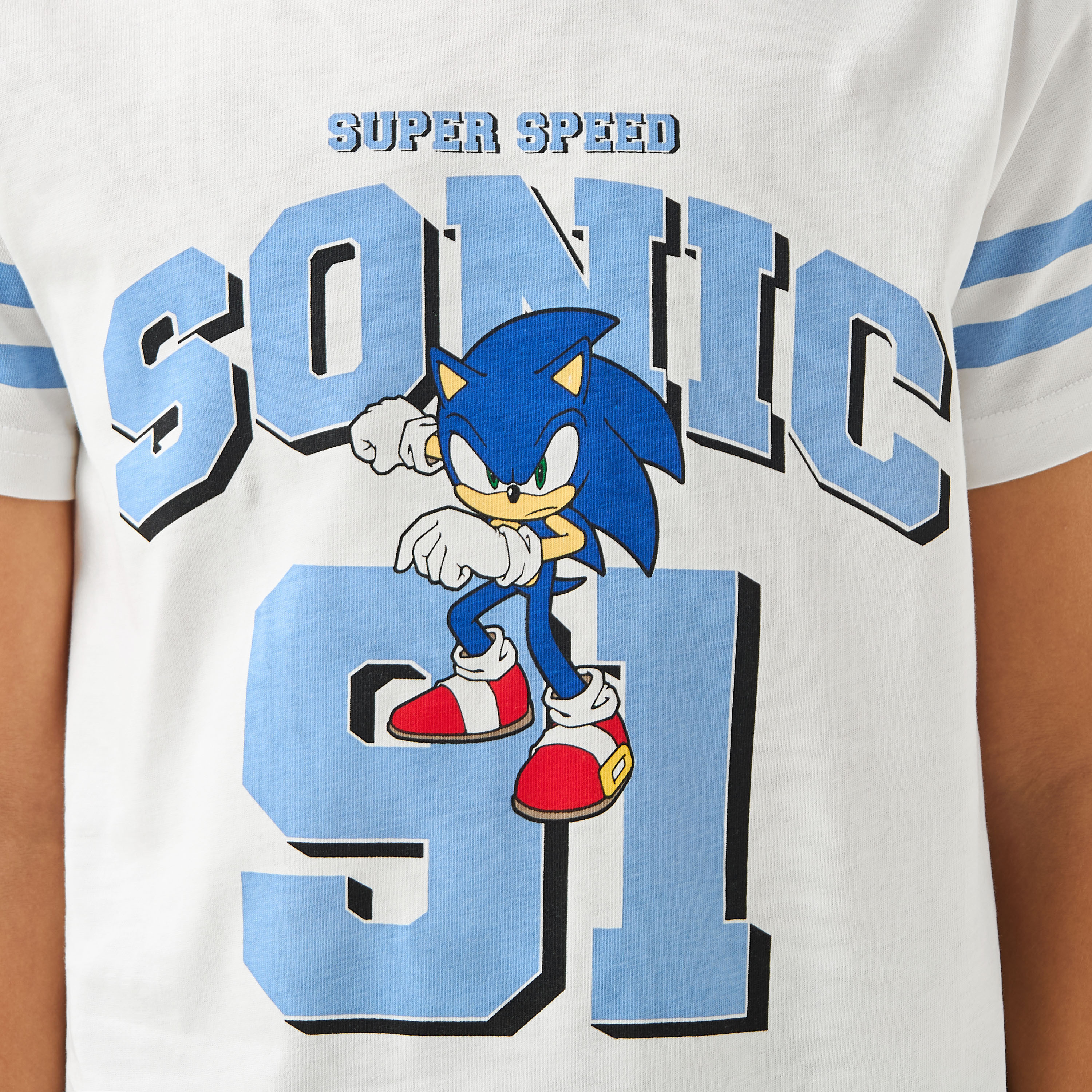 طقم بيجاما قطن بياقة ضيقة وأكمام طويلة وطبعات سونيك-boys-clothing-nightwear-image-5