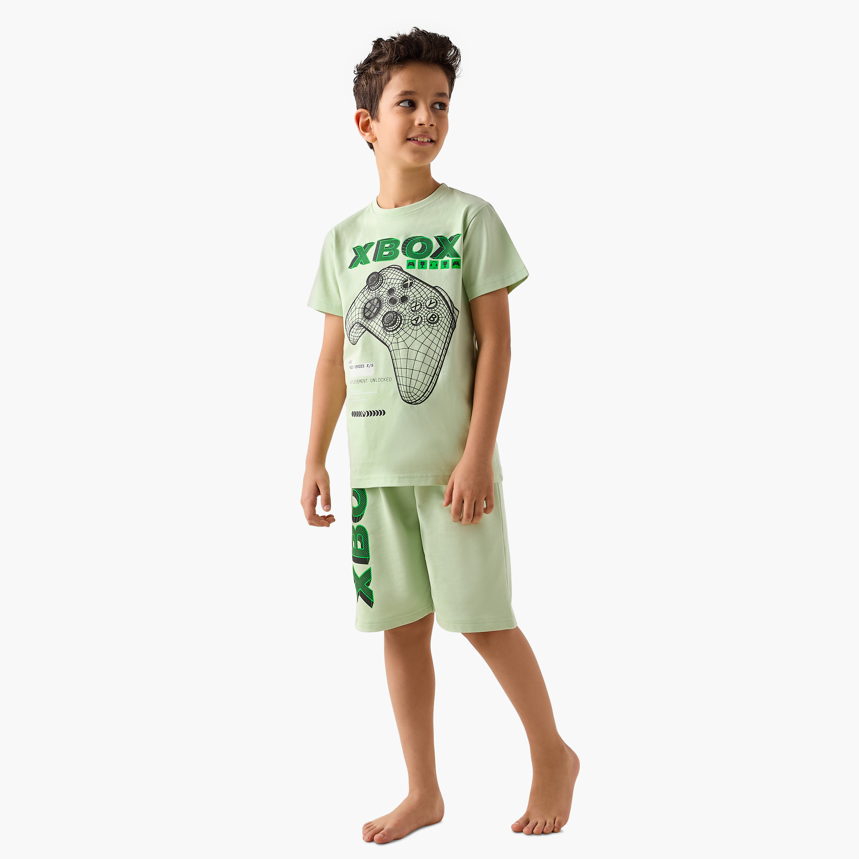 Xbox Gaming Print T-shirt and Shorts Set-boys-clothing-nightwear-image-1