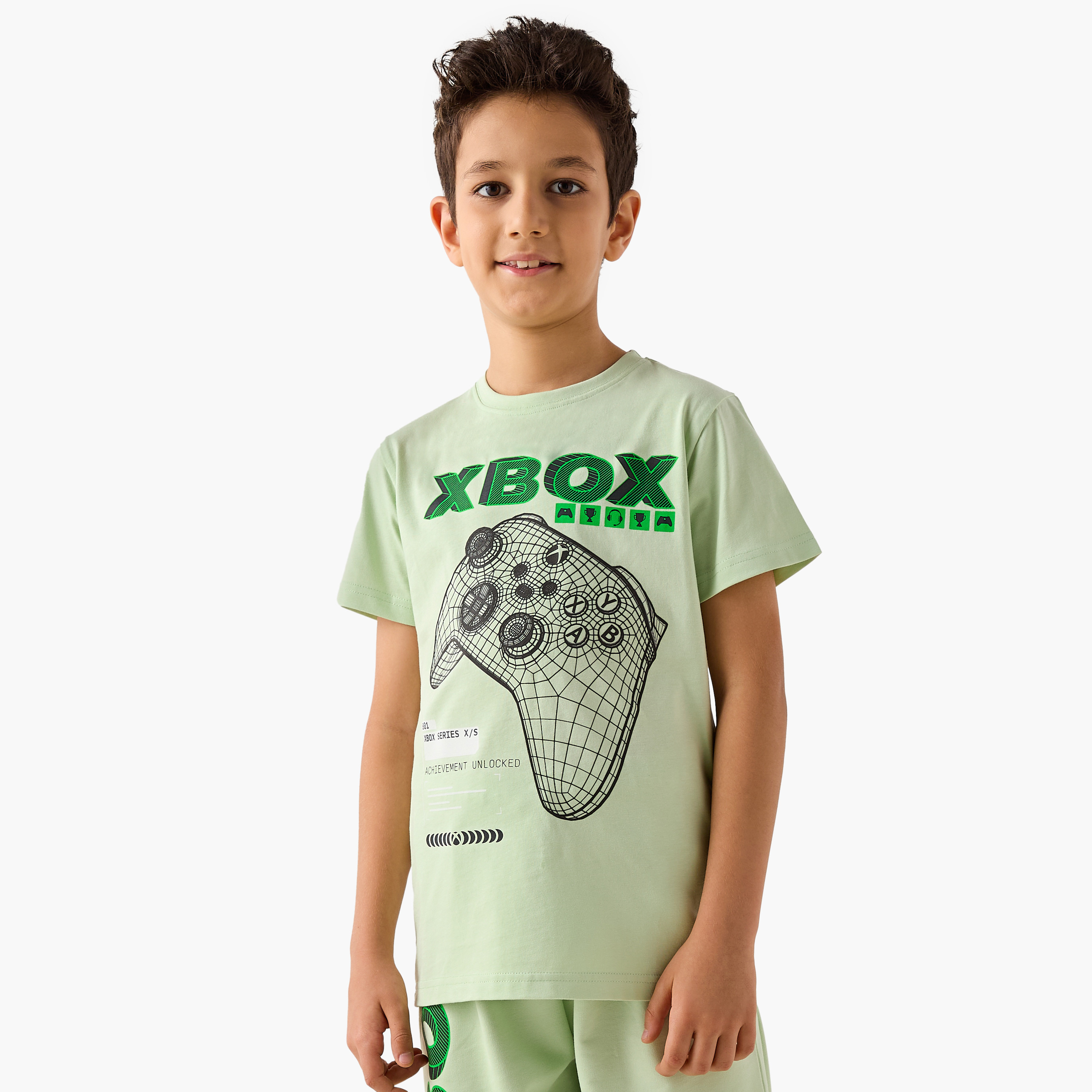Xbox Gaming Print T-shirt and Shorts Set-boys-clothing-nightwear-image-2