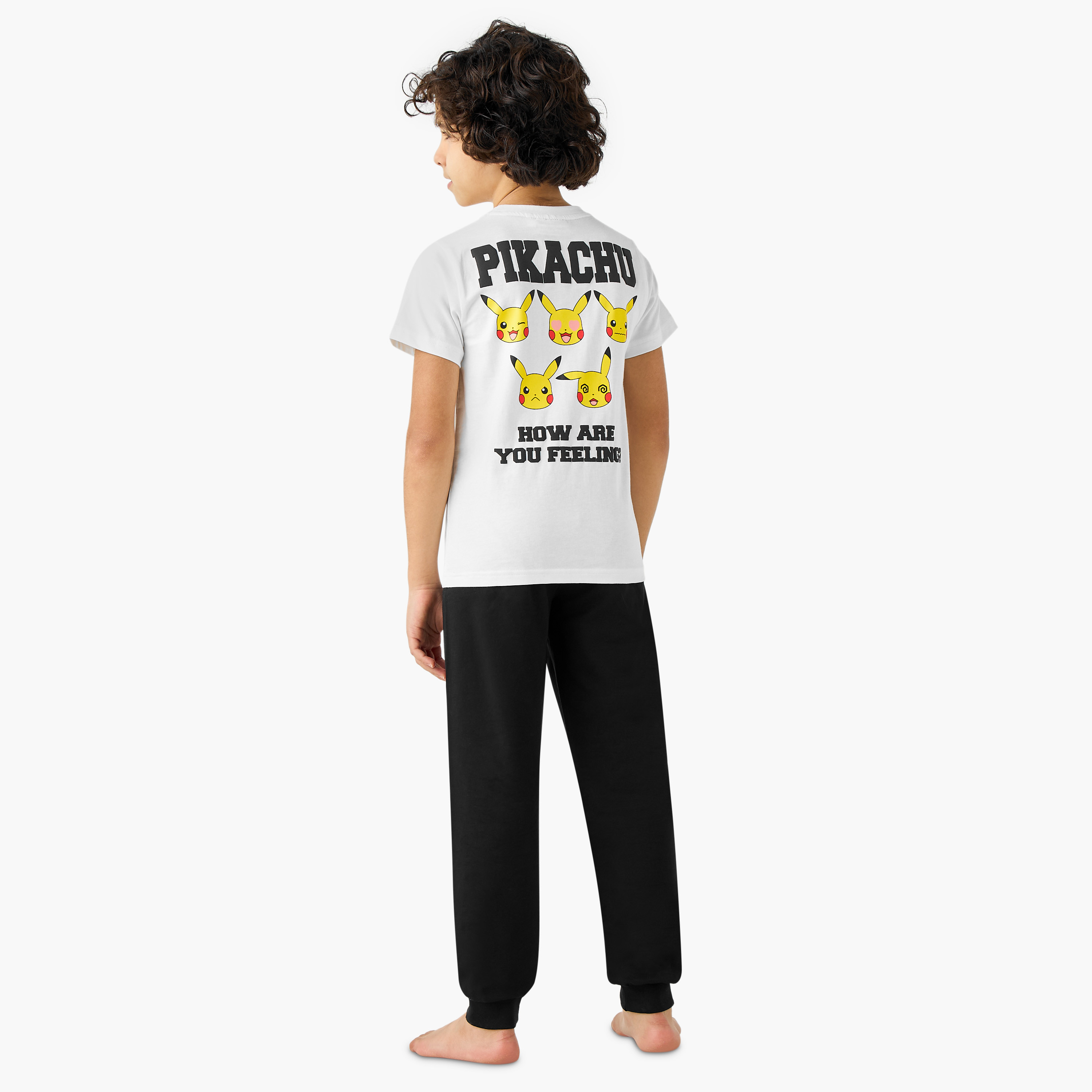 Pokemon Pikachu Print T-shirt and Pyjama Set-boys-clothing-nightwear-image-4