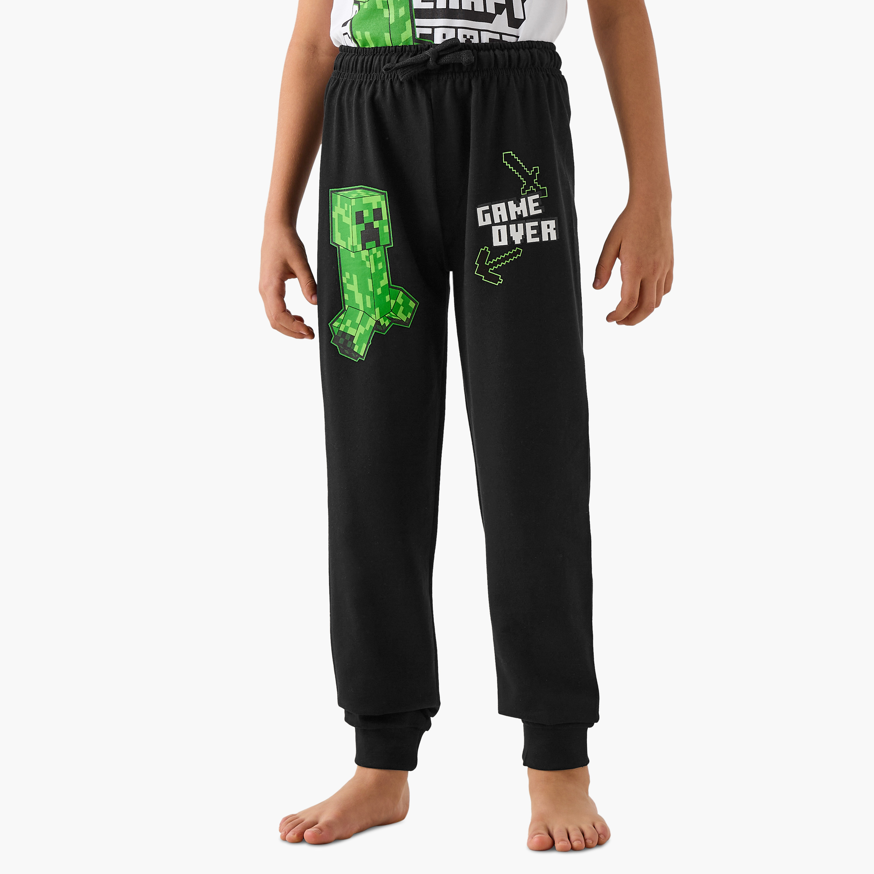 Minecraft Printed T-shirt and Pyjama Set-boys-clothing-nightwear-image-3