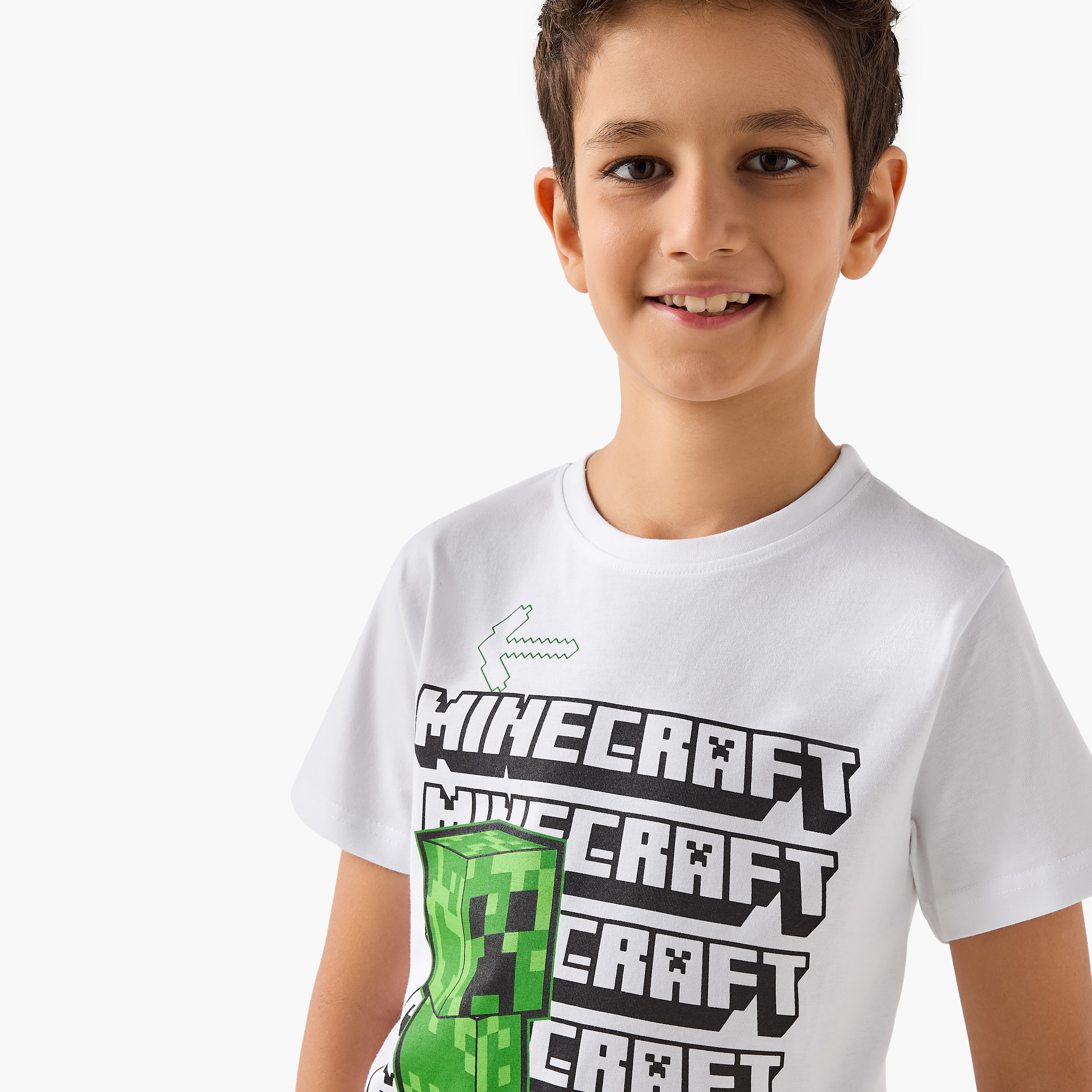Minecraft Printed T-shirt and Pyjama Set-boys-clothing-nightwear-image-5