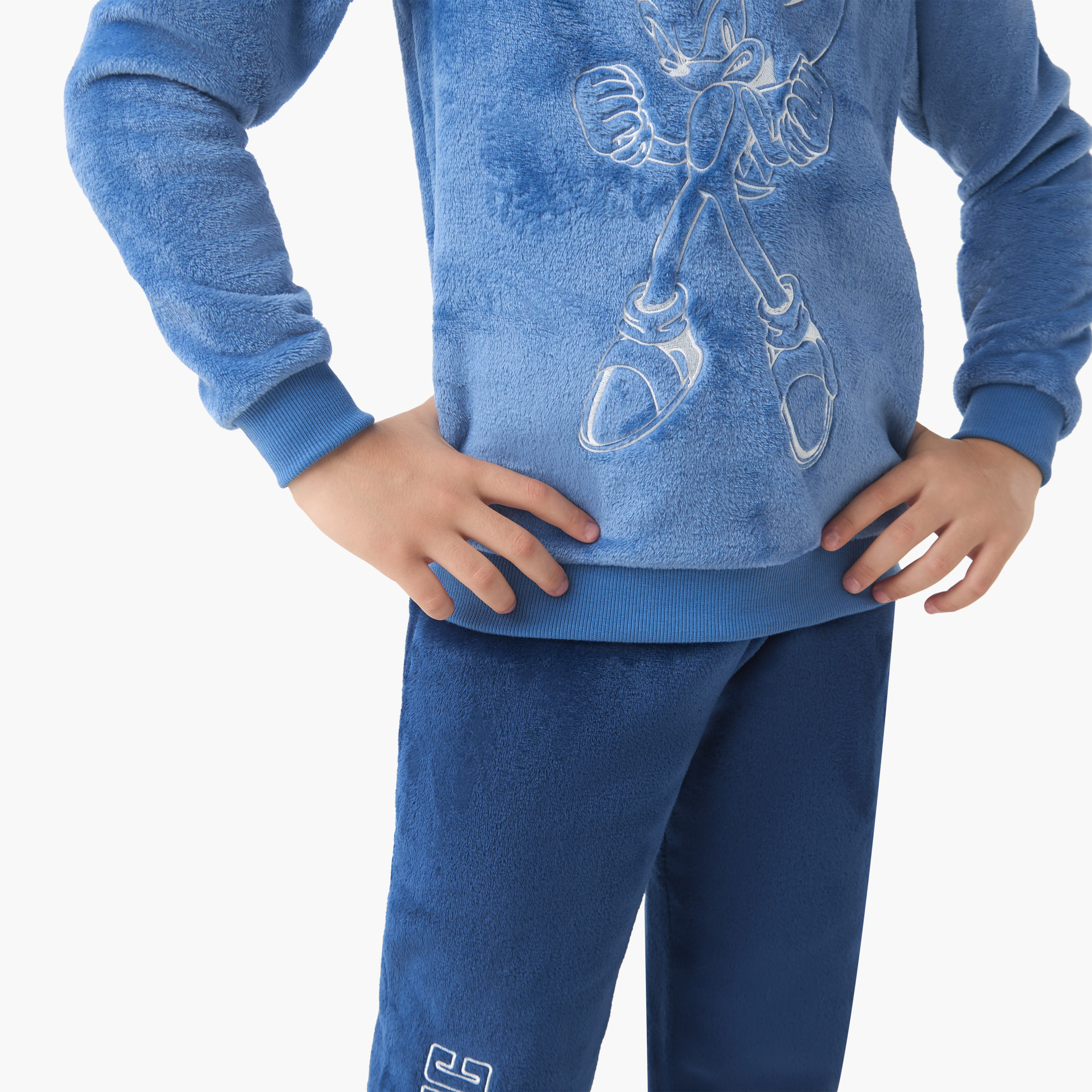 طقم بيجاما بوليستر بياقة ضيقة وأكمام طويلة وطبعات للأولاد-boys-clothing-nightwear-image-3