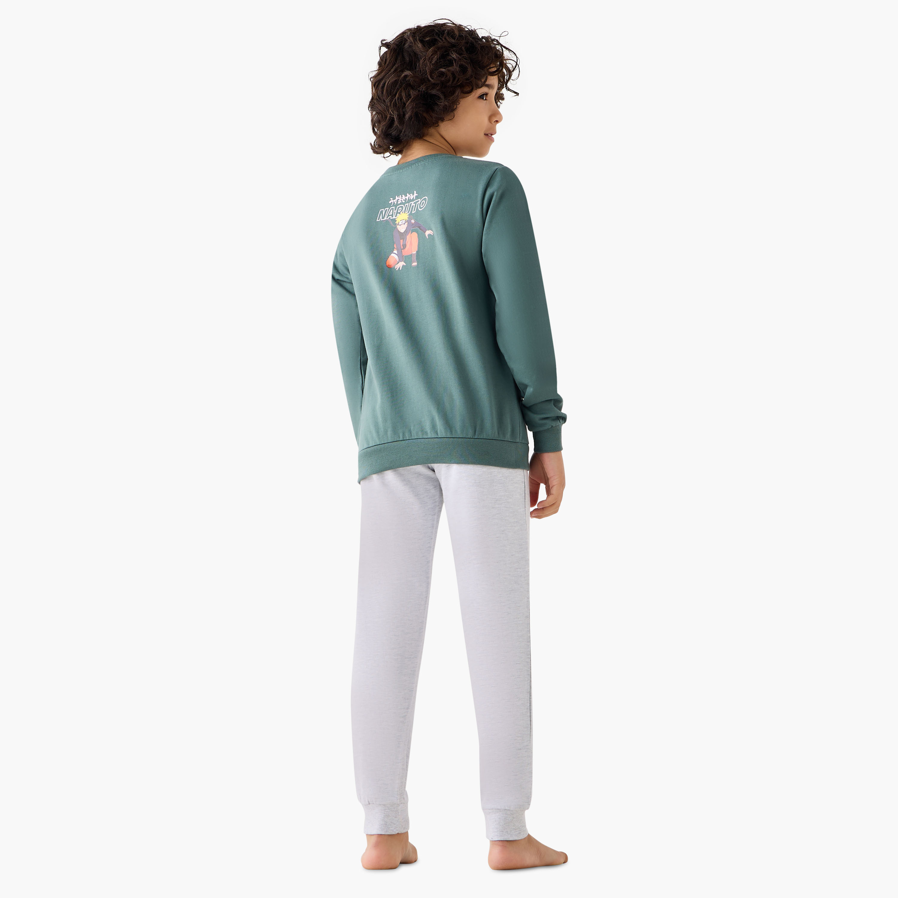 TV Tokyo Cotton Crew Neck Long Sleeve Pyjama Set with Naruto Print-boys-clothing-nightwear-image-4