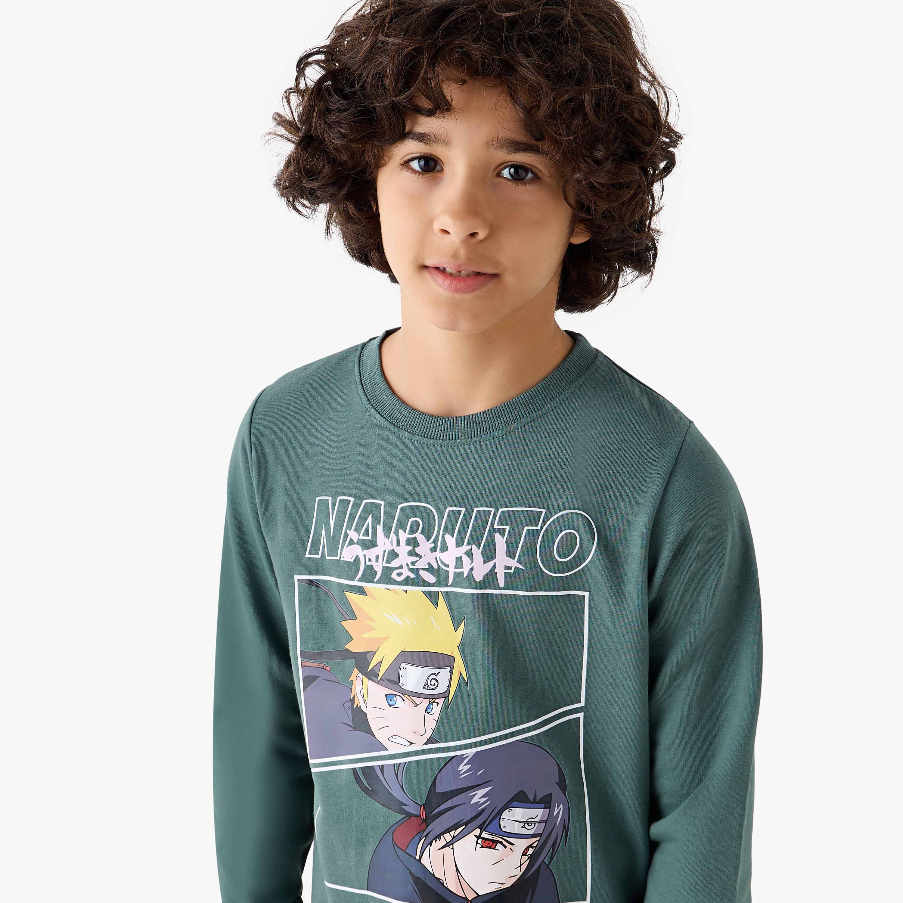 TV Tokyo Cotton Crew Neck Long Sleeve Pyjama Set with Naruto Print-boys-clothing-nightwear-image-5