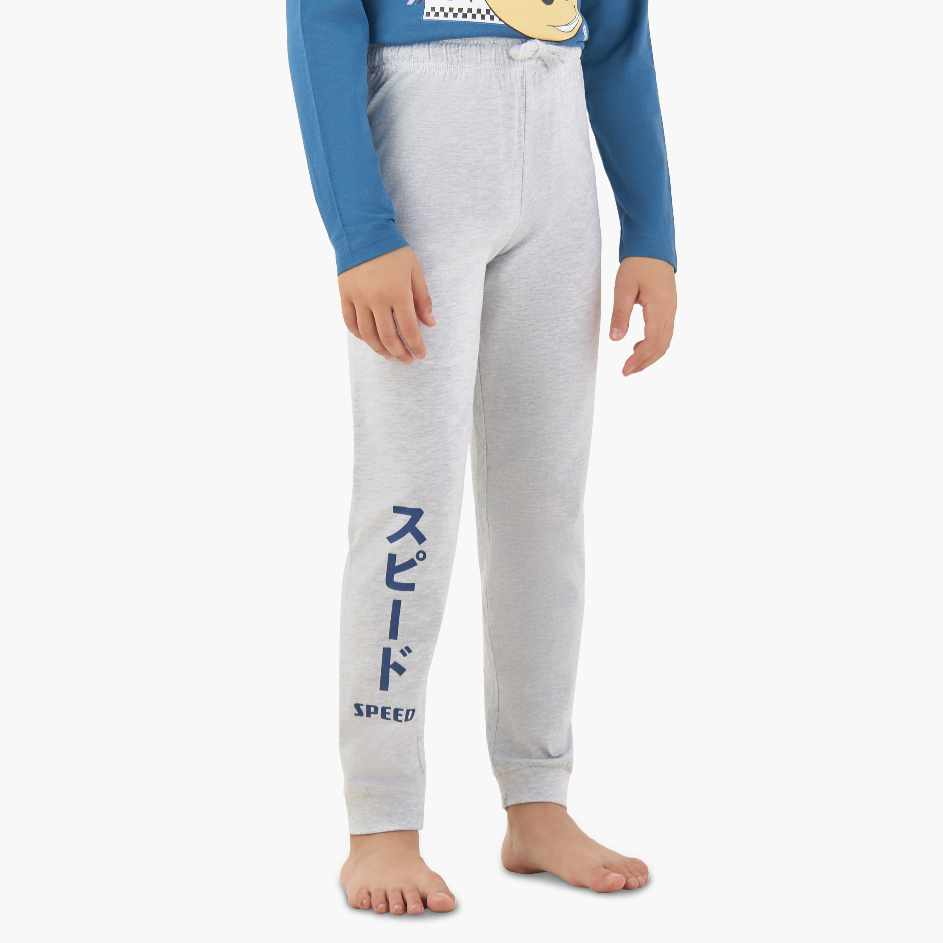 Pack of 2 Cotton Round Neck Long Sleeve Pyjama Set with Sonic Print-boys-clothing-nightwear-image-6