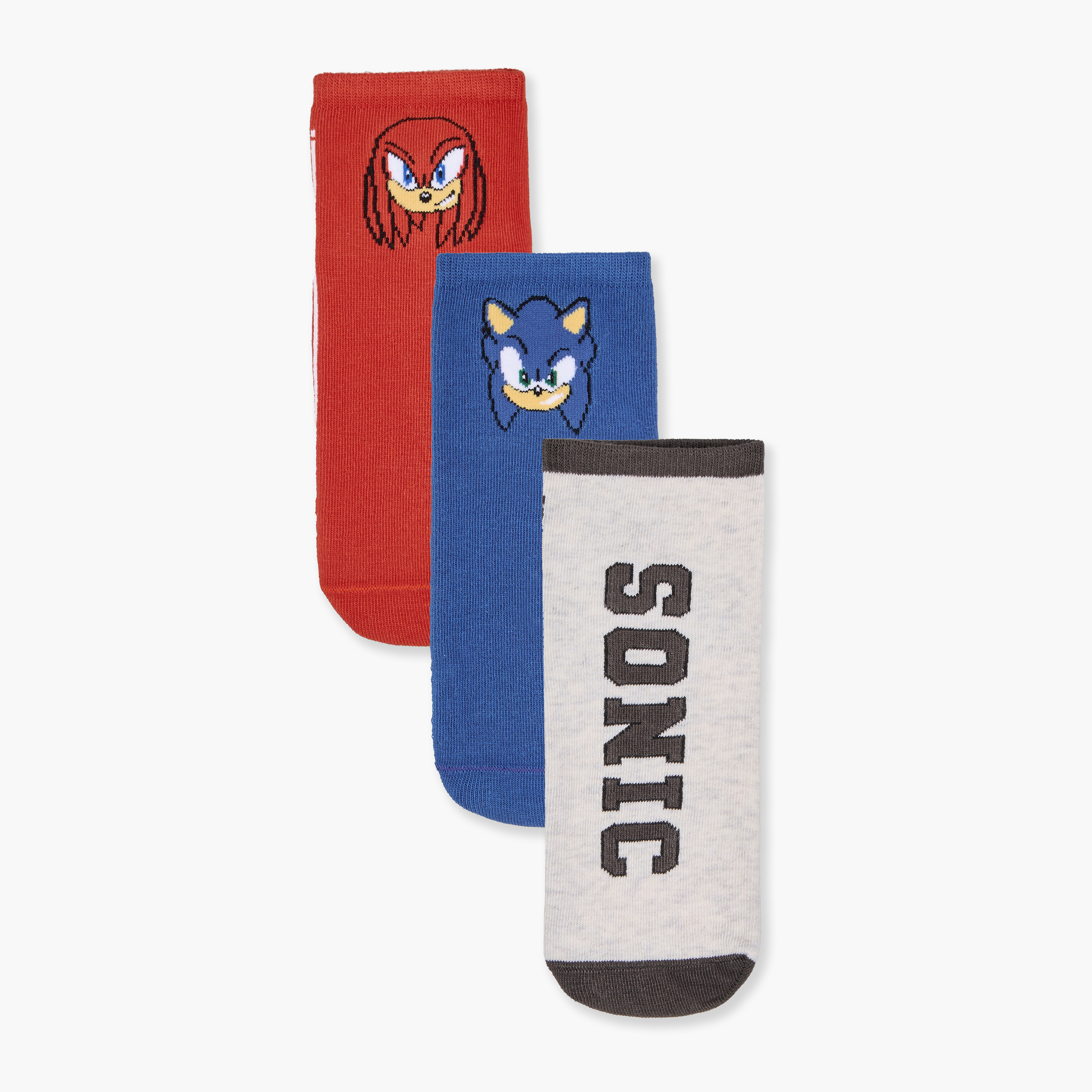 Pack of 3 Boys Socks Sonic the Hedgehog Print-boys-accessories-socks-image-1