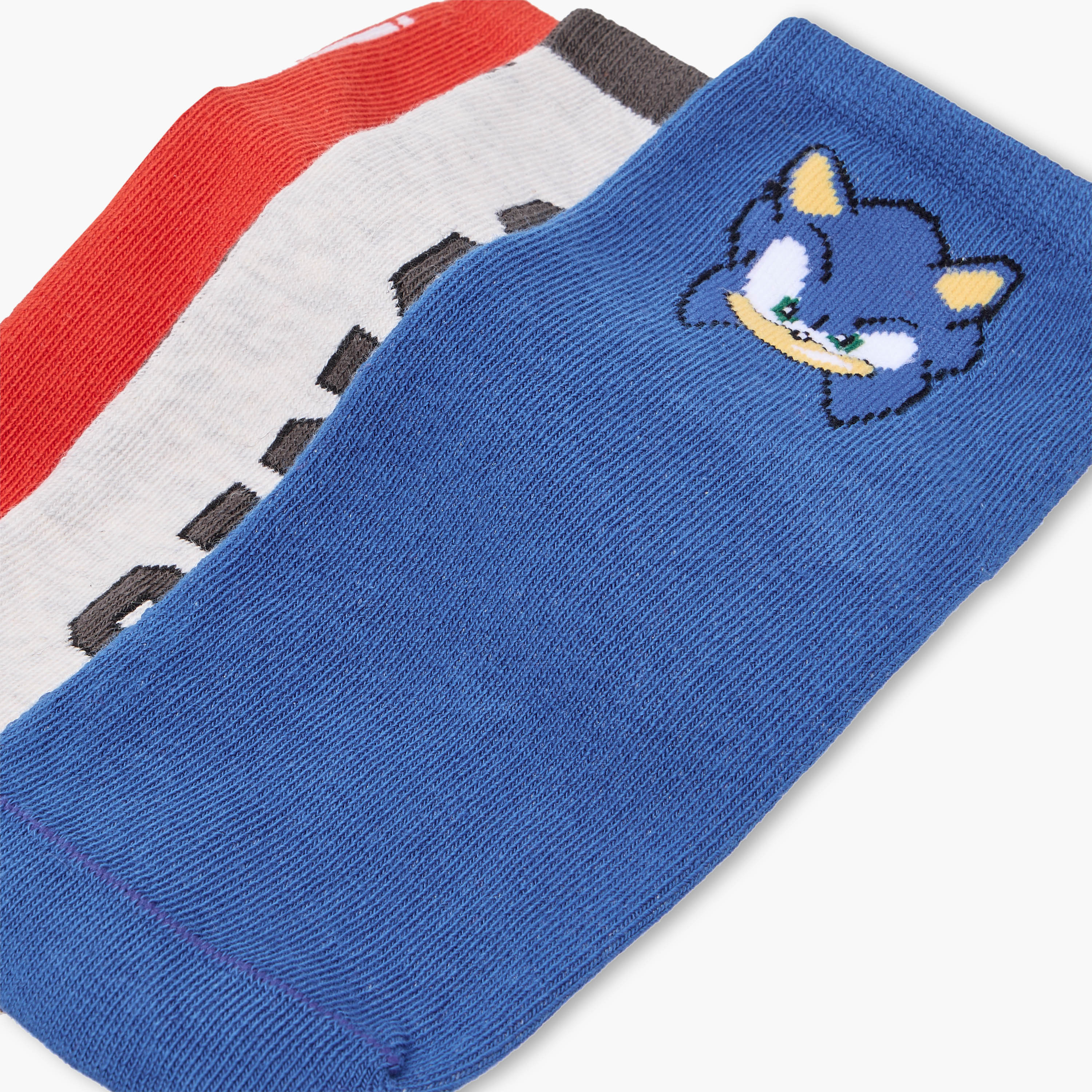 Pack of 3 Boys Socks Sonic the Hedgehog Print-boys-accessories-socks-image-5