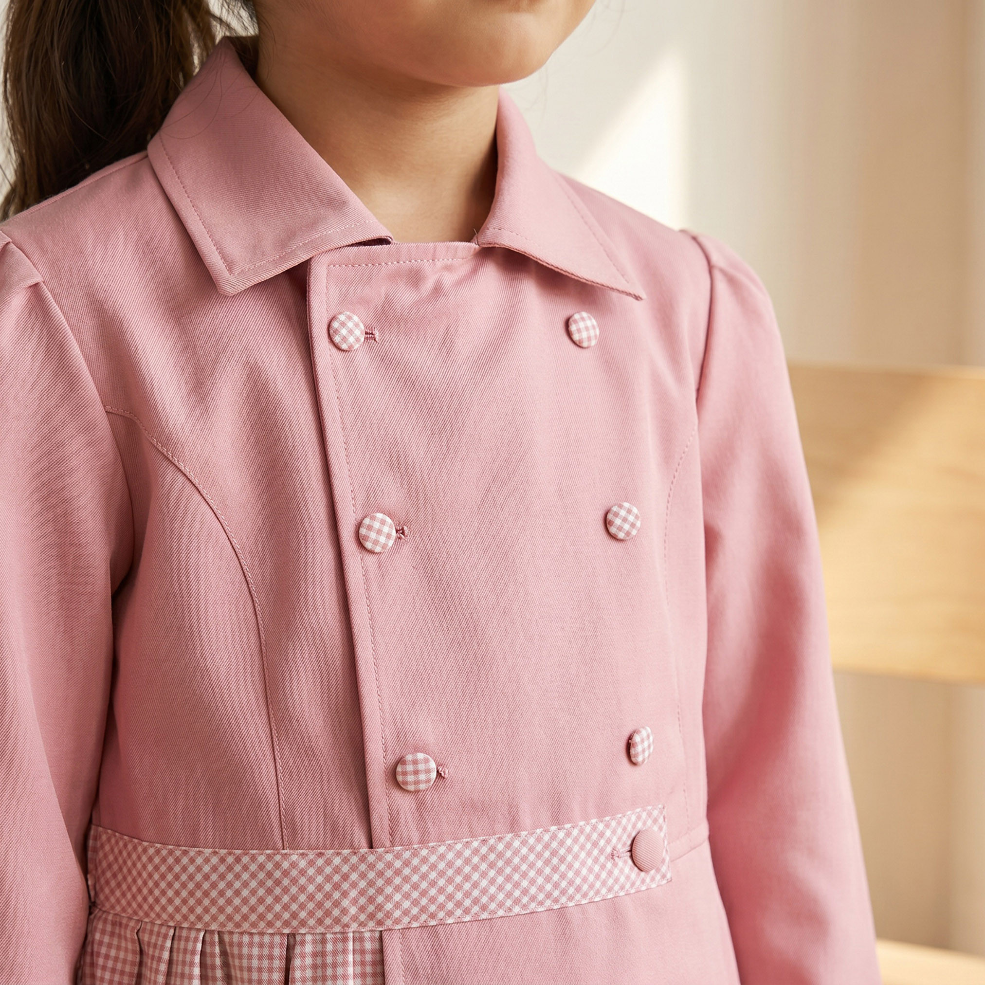 فستان مدرسي وردي بأكمام طويلة من جونيورز - بنات-girls-clothing-schoolwear-dresses-image-5