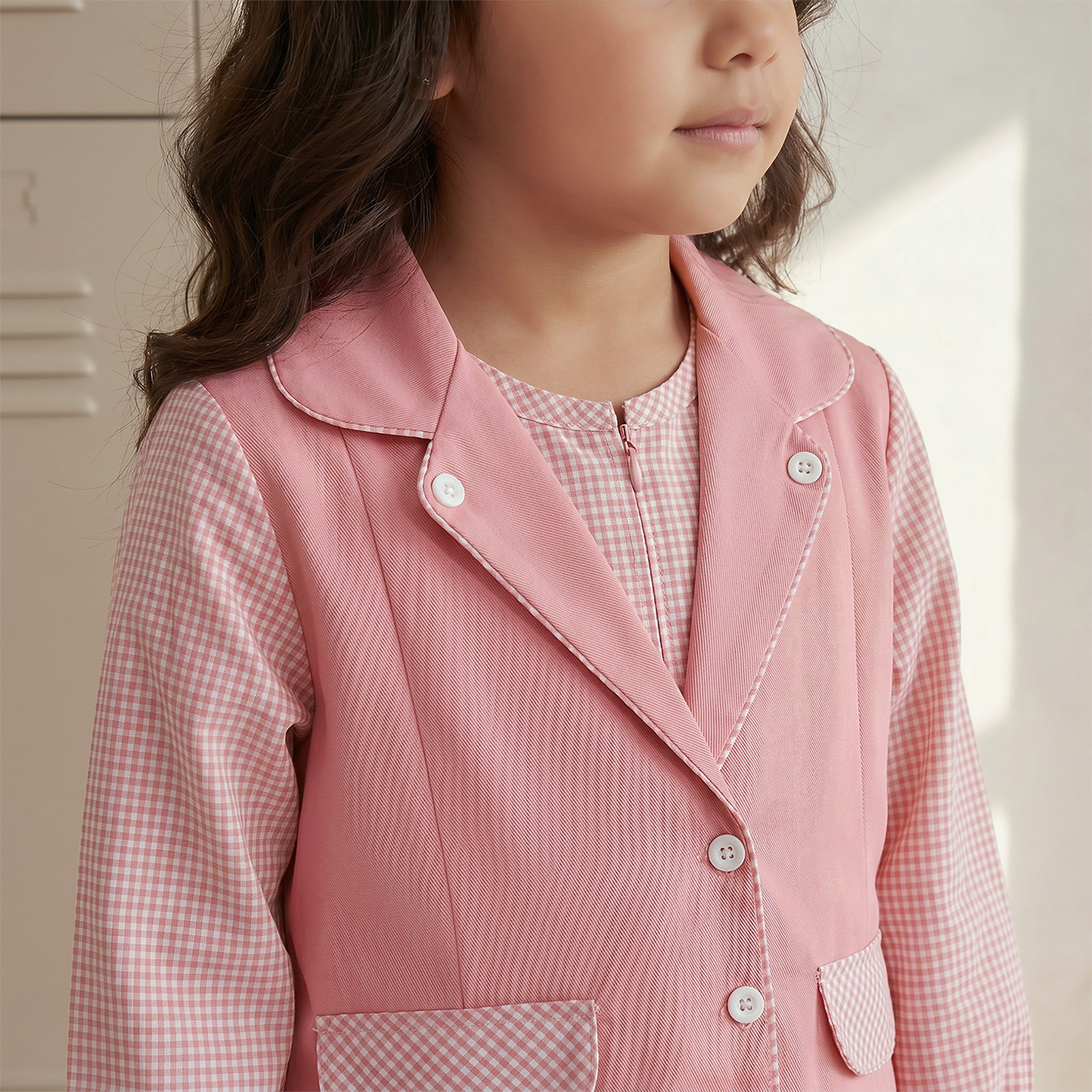 فستان مدرسي كاروهات إيه لاين بياقة عادية للبنات من جونيورز-girls-clothing-schoolwear-dresses-image-6