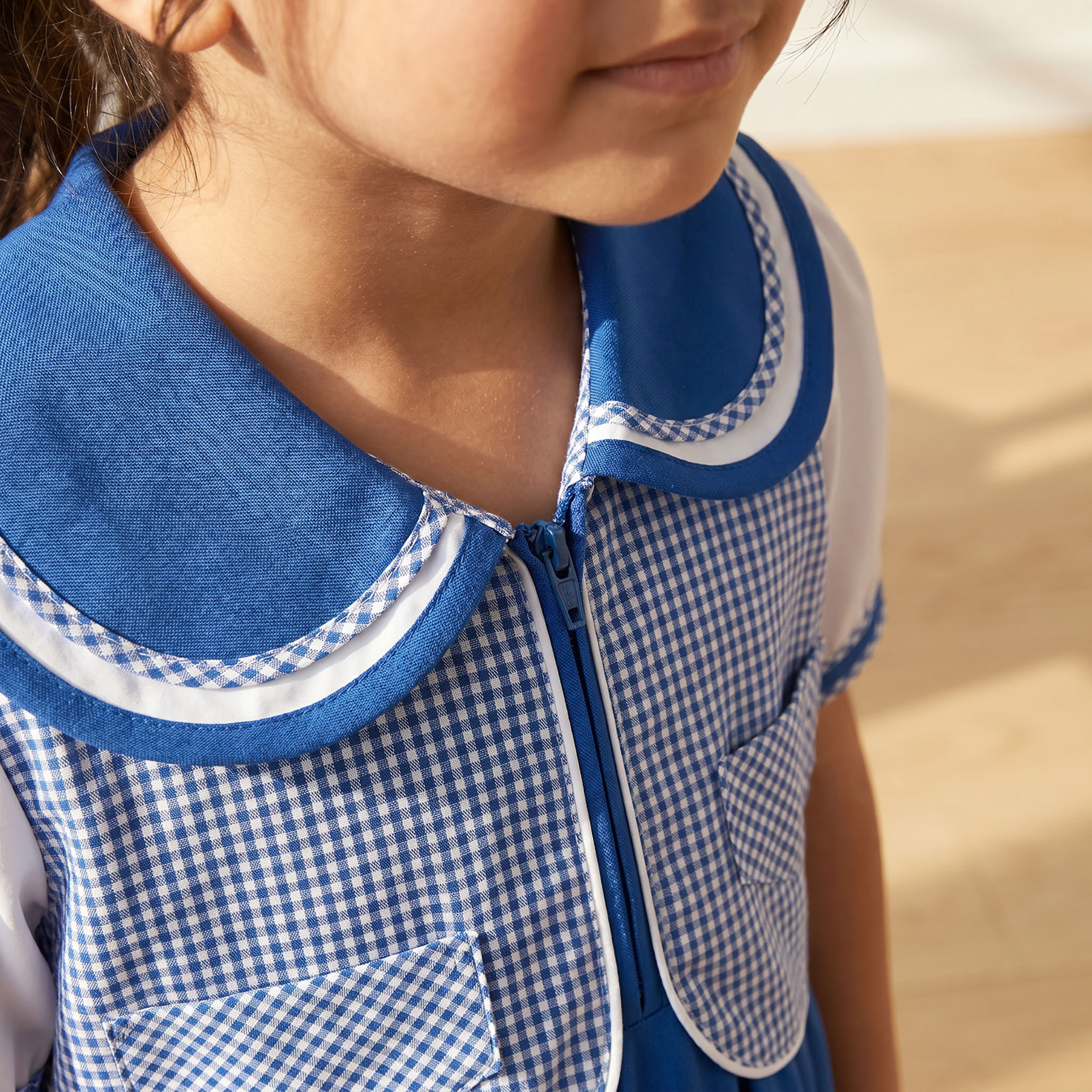 فستان مدرسي أزرق بأكمام قصيرة للبنات من جونيورز-girls-clothing-schoolwear-dresses-image-6
