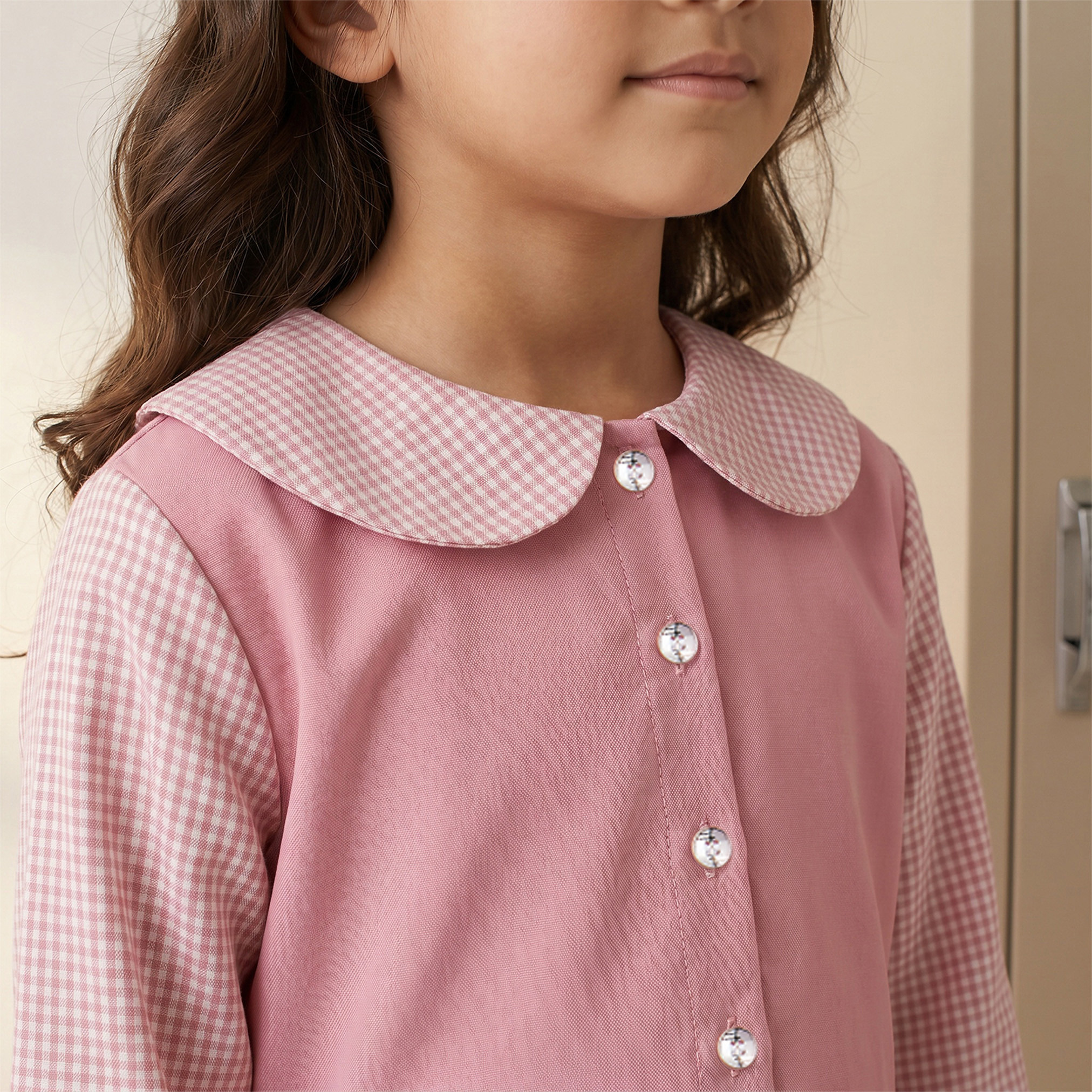 فستان وردي إيه لاين بياقة بحار للبنات من جونيورز-girls-clothing-schoolwear-dresses-image-6