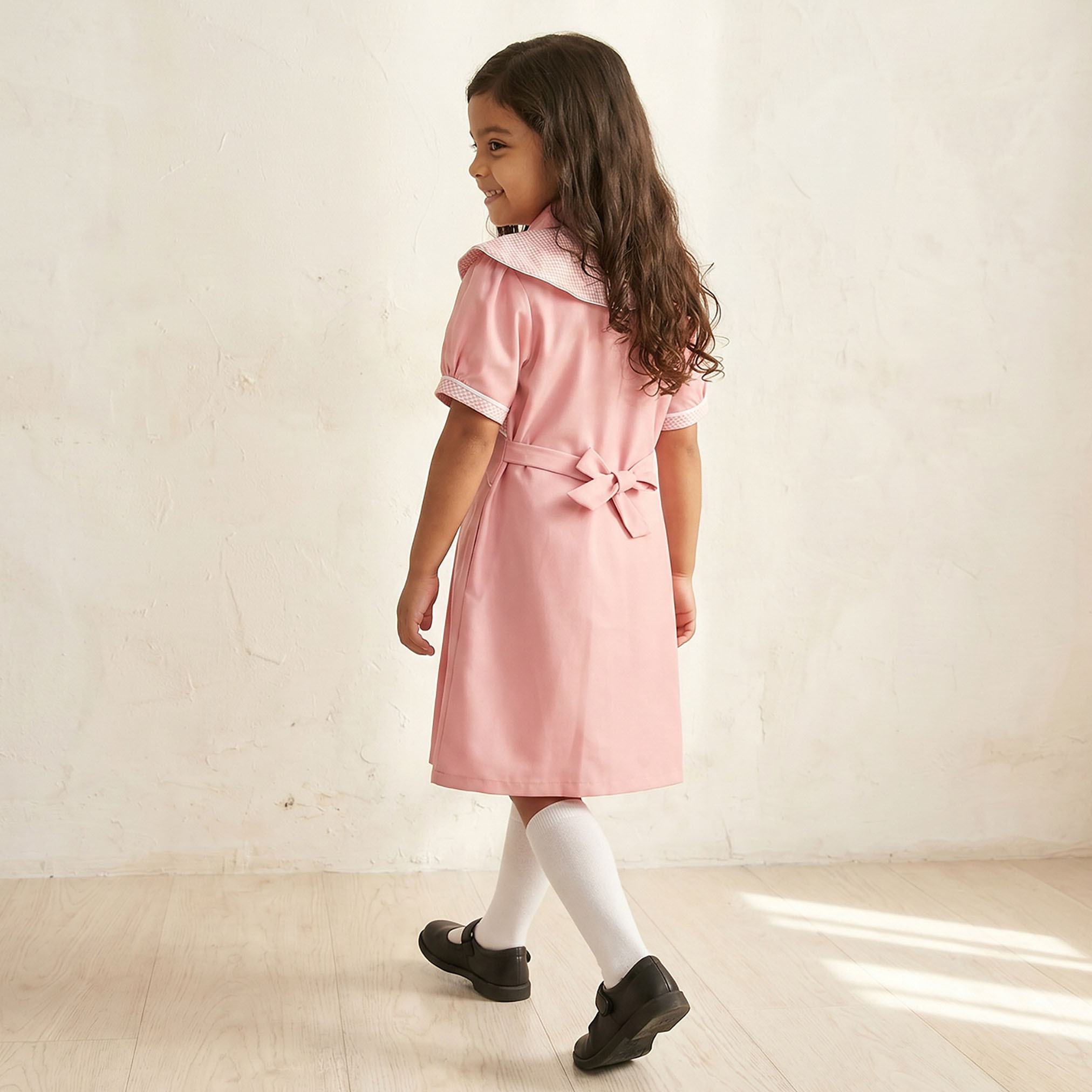 فستان مدرسي وردي بياقة بحار من جونيورز - بنات-girls-clothing-schoolwear-dresses-image-2