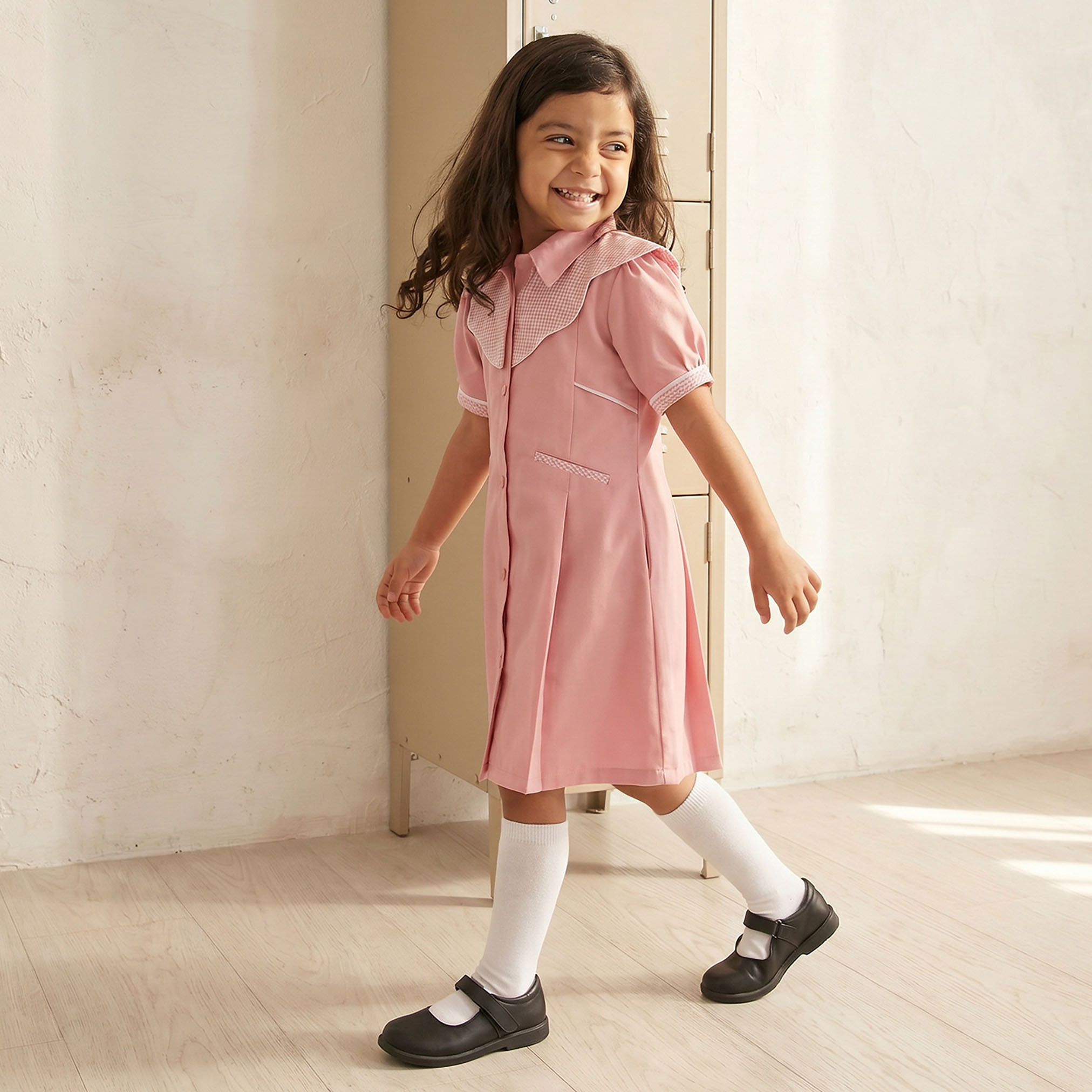 فستان مدرسي وردي بياقة بحار من جونيورز - بنات-girls-clothing-schoolwear-dresses-image-5