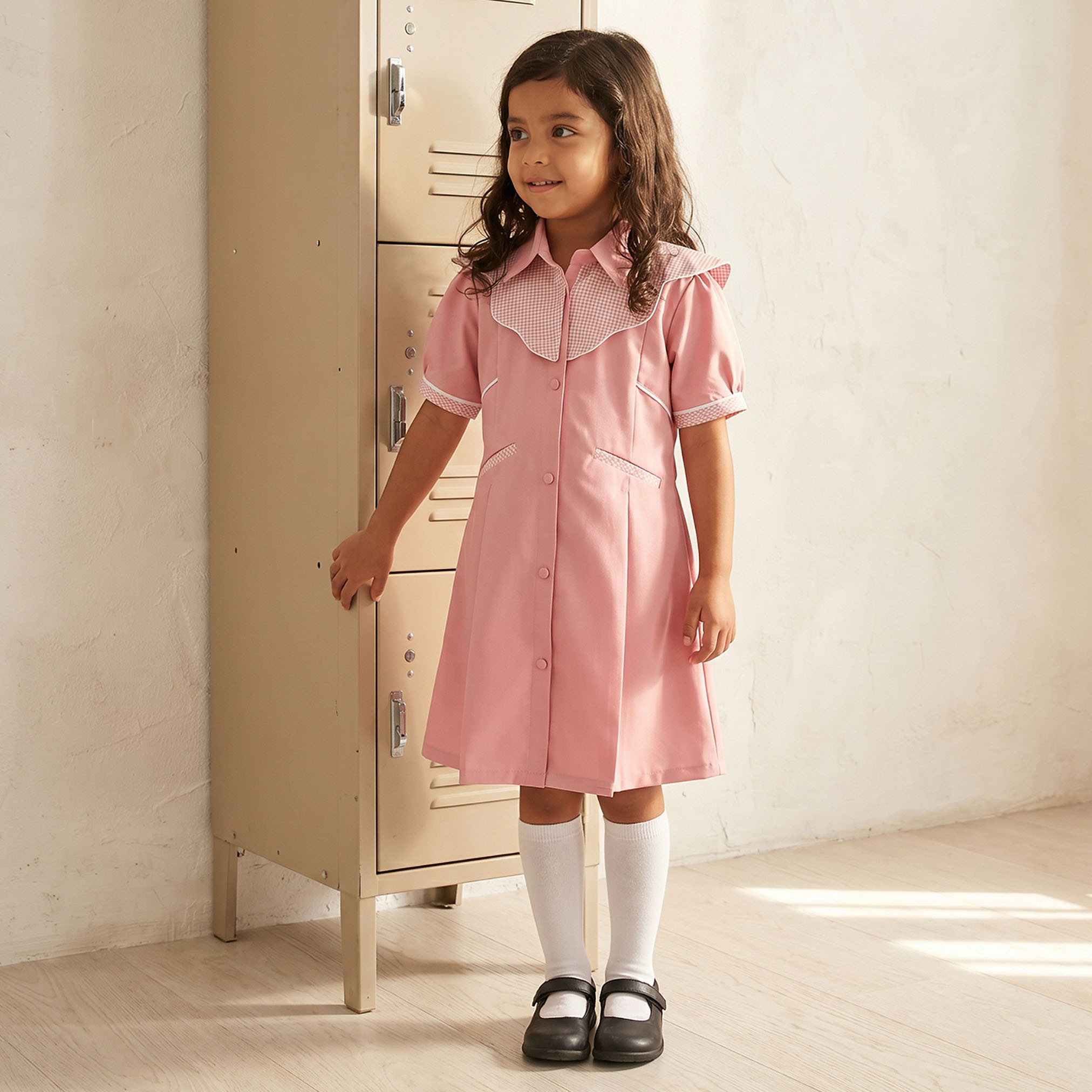 فستان مدرسي وردي بياقة بحار من جونيورز - بنات-girls-clothing-schoolwear-dresses-image-6