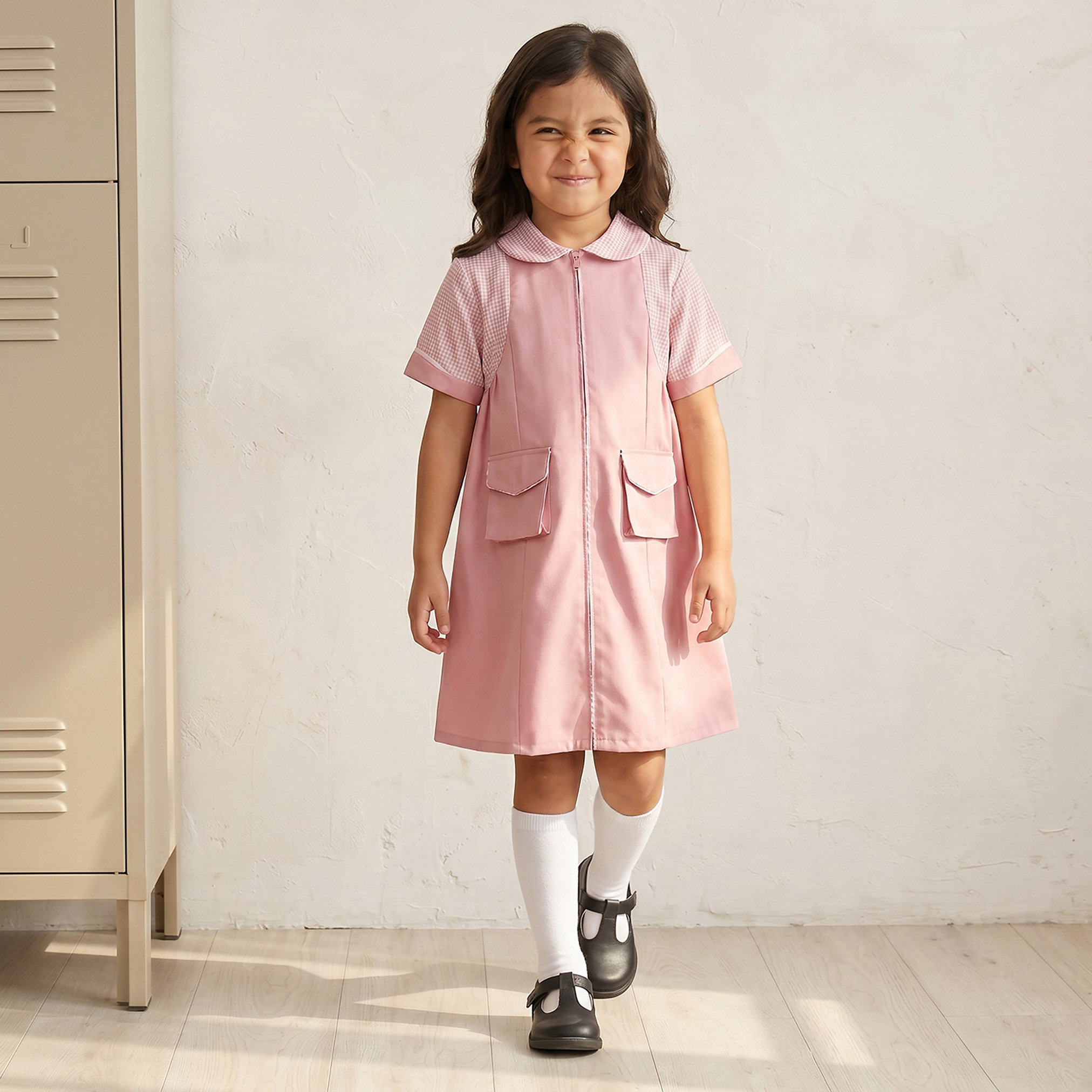 فستان مدرسي بأكمام قصيرة من جونيورز - بنات-girls-clothing-schoolwear-dresses-image-5