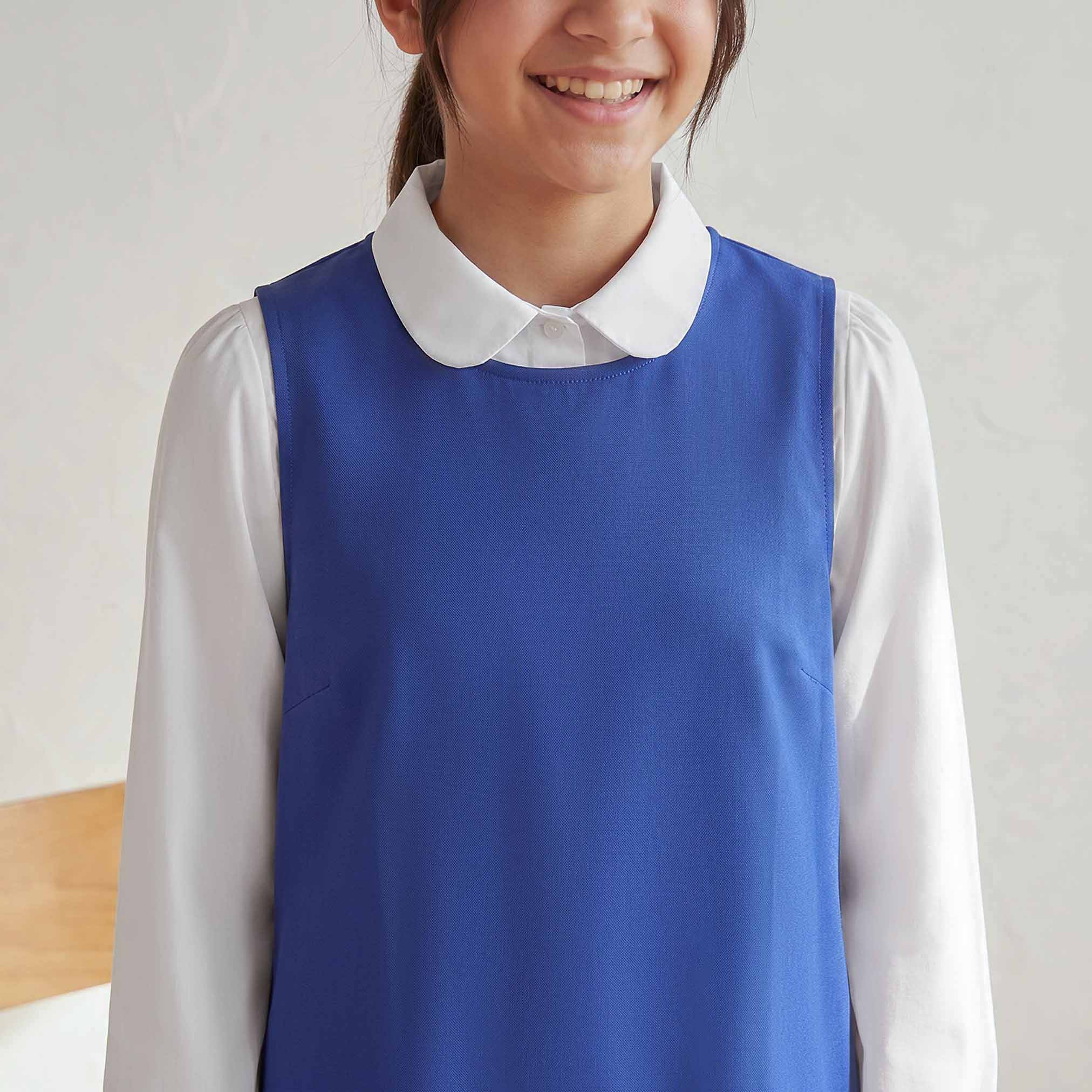 فستان مريلة أزرق بؤقبة مستديرة للبنات من جونيورز-girls-clothing-schoolwear-dresses-image-6