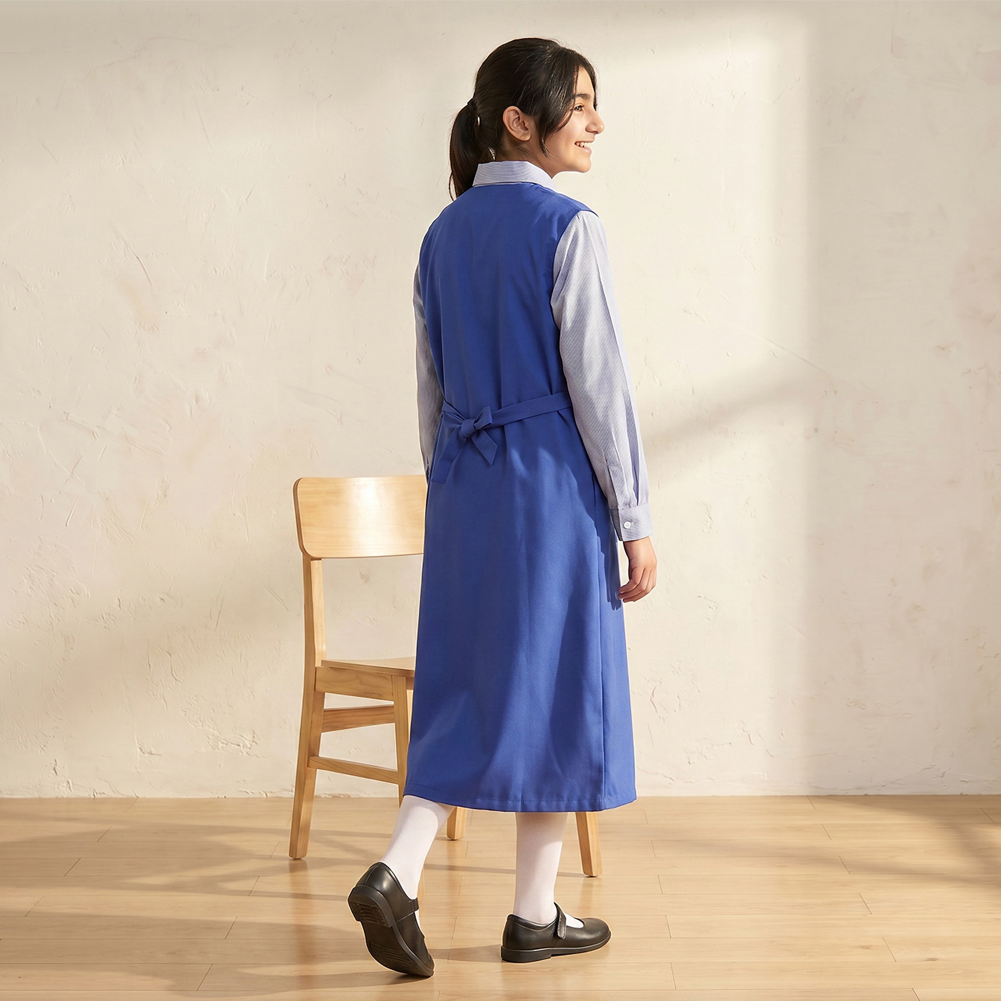 فستان مدرسي أزرق بأكمام طويلة من جونيورز - للبنات-girls-clothing-schoolwear-dresses-image-2