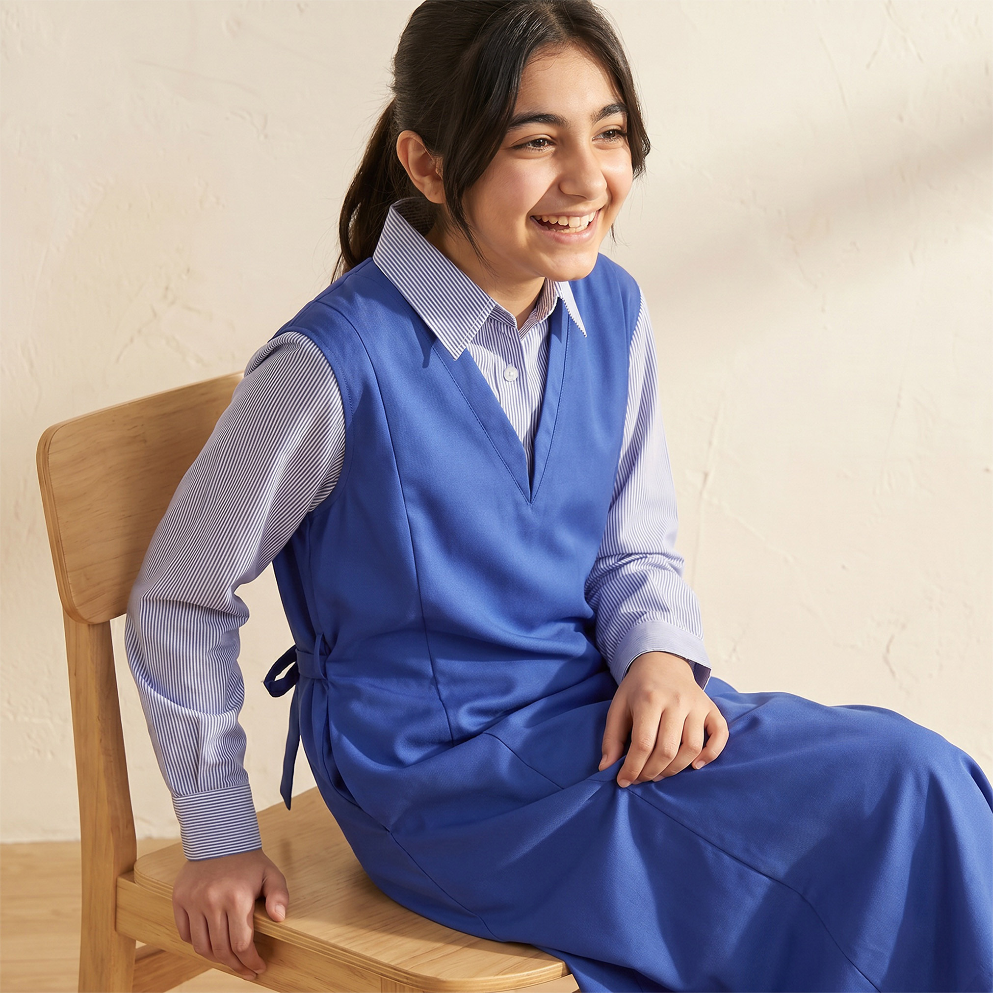 فستان مدرسي أزرق بأكمام طويلة من جونيورز - للبنات-girls-clothing-schoolwear-dresses-image-5
