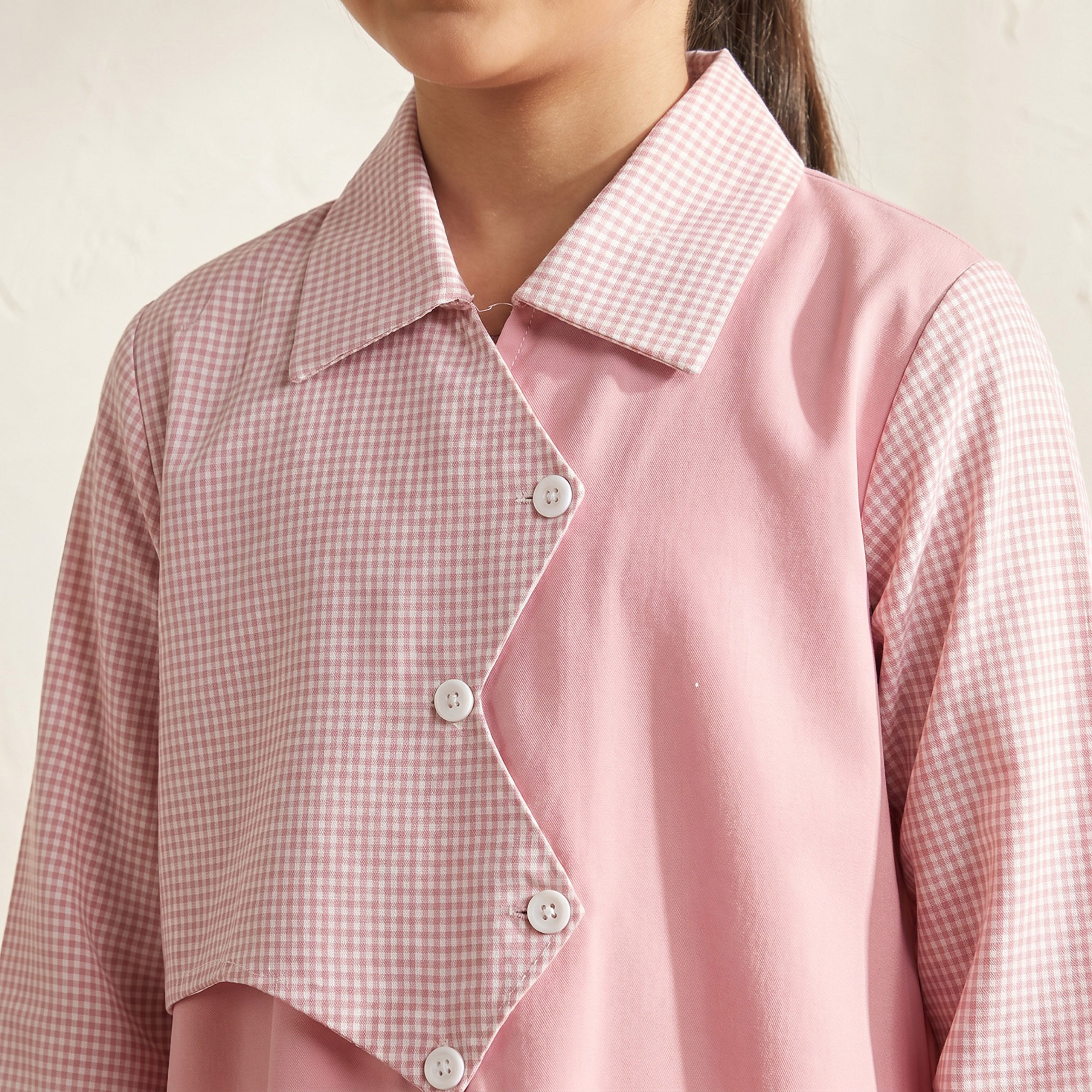 فستان مدرسة وردي بأكمام طويلة للبنات من جونيورز-girls-clothing-schoolwear-dresses-image-5