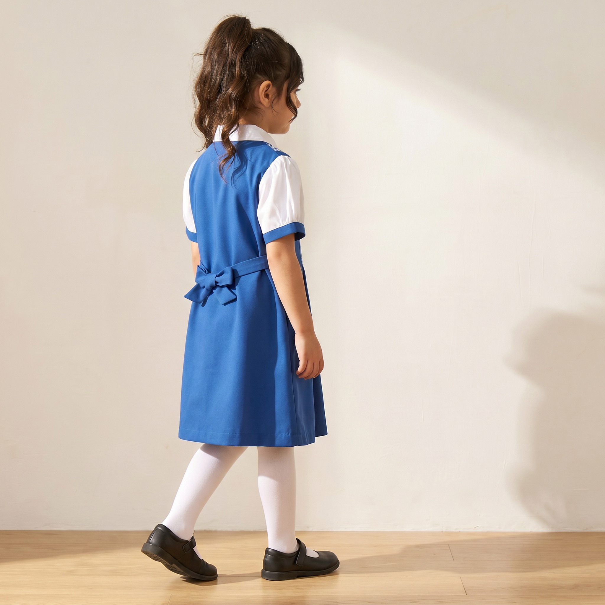 فستان مدرسي أزرق بأكمام قصيرة من جونيورز - للبنات-girls-clothing-schoolwear-dresses-image-2