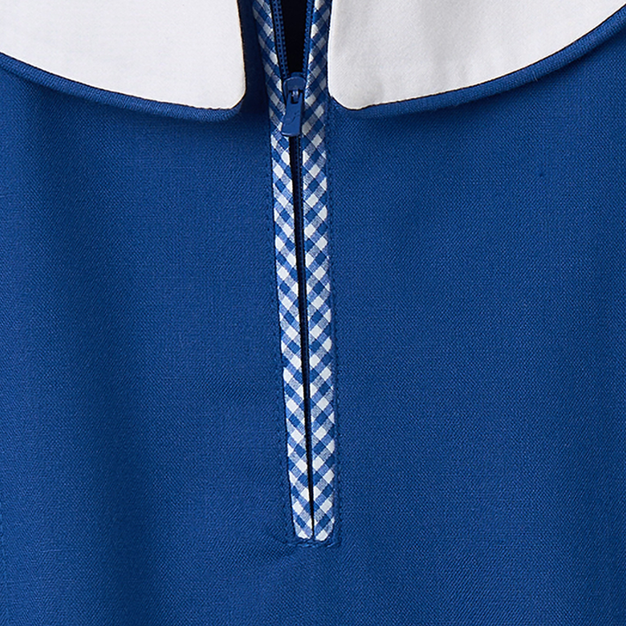 Juniors Blue A-line Dress with Peter Pan Collar - Girls-girls-clothing-schoolwear-dresses-image-3