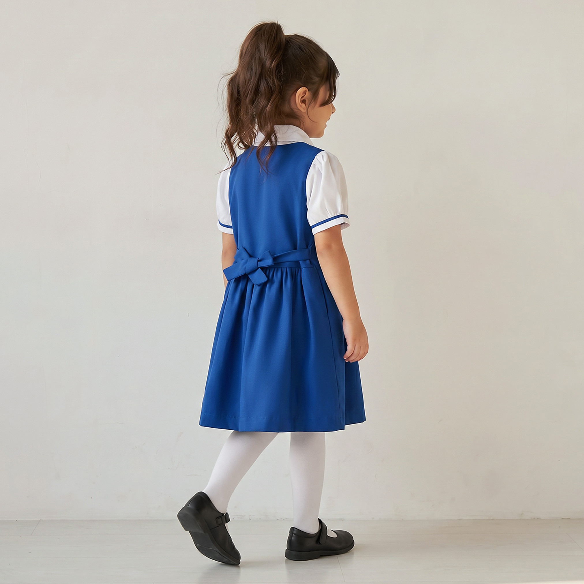 فستان مدرسي أزرق بأكمام قصيرة من جونيورز - للبنات-girls-clothing-schoolwear-dresses-image-2