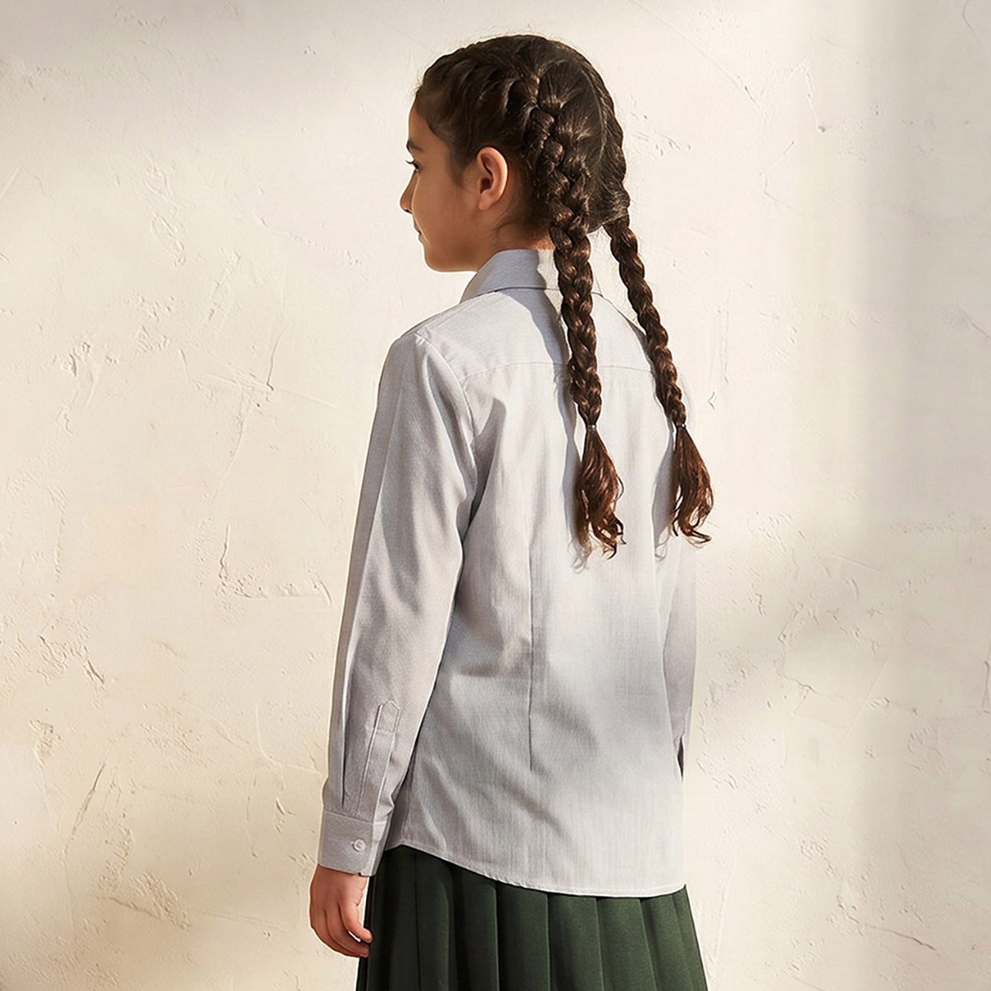 قميص مدرسي كحلي بياقة عادية للبنات من جونيورز-girls-clothing-blousesandshirts-image-3