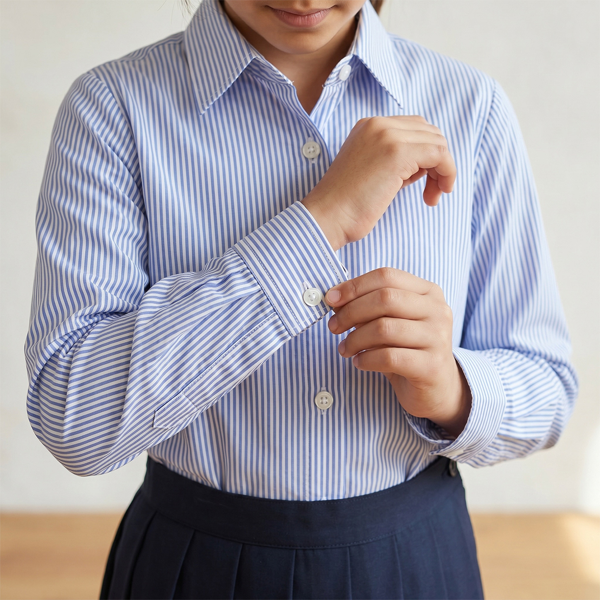 قميص مدرسي رمادي بياقة واسعة للفتيات من جونيورز-girls-clothing-blousesandshirts-image-29