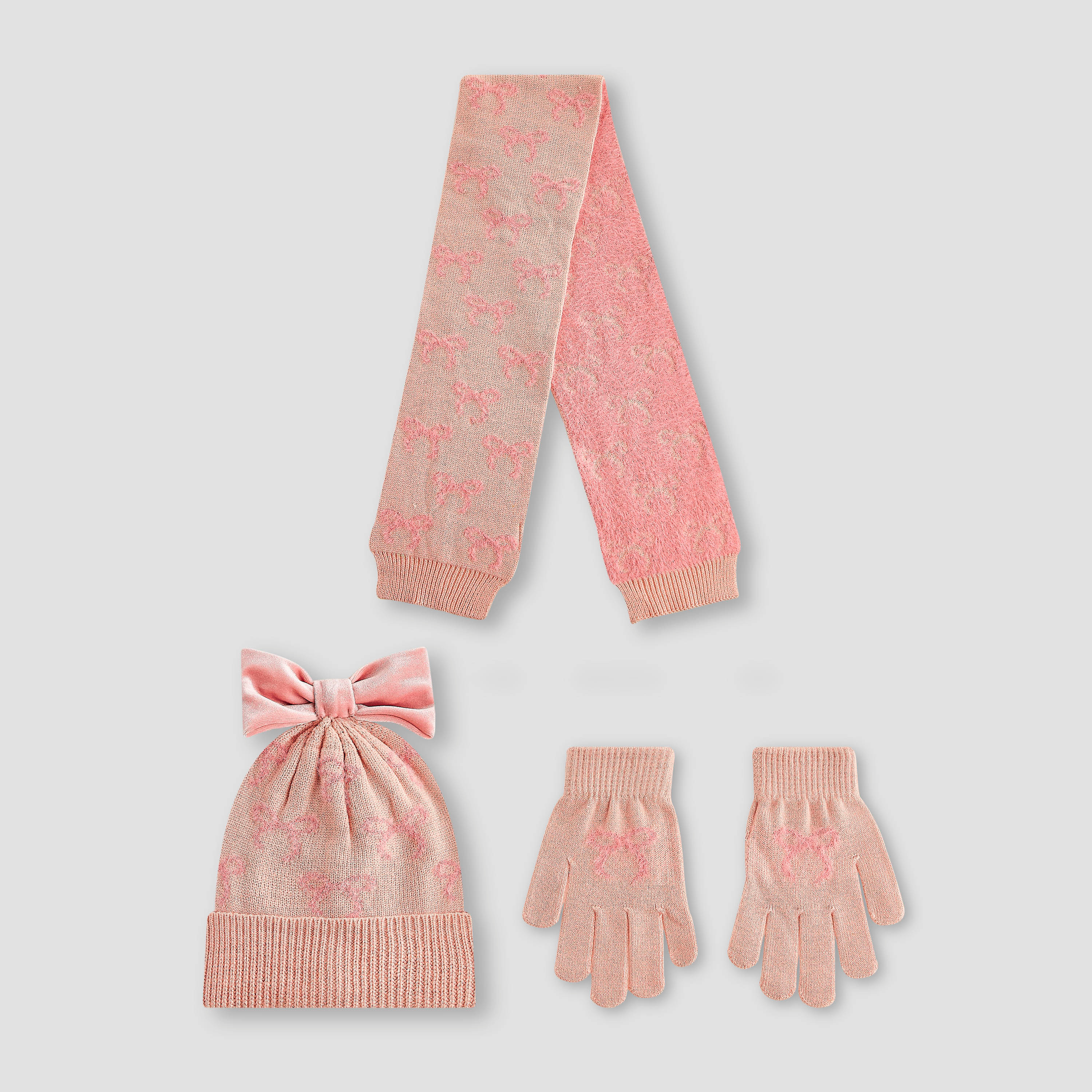 Juniors Winter Beanie with Gloves and Scarf-girls-clothing-winterwear-winteraccessories-image-1