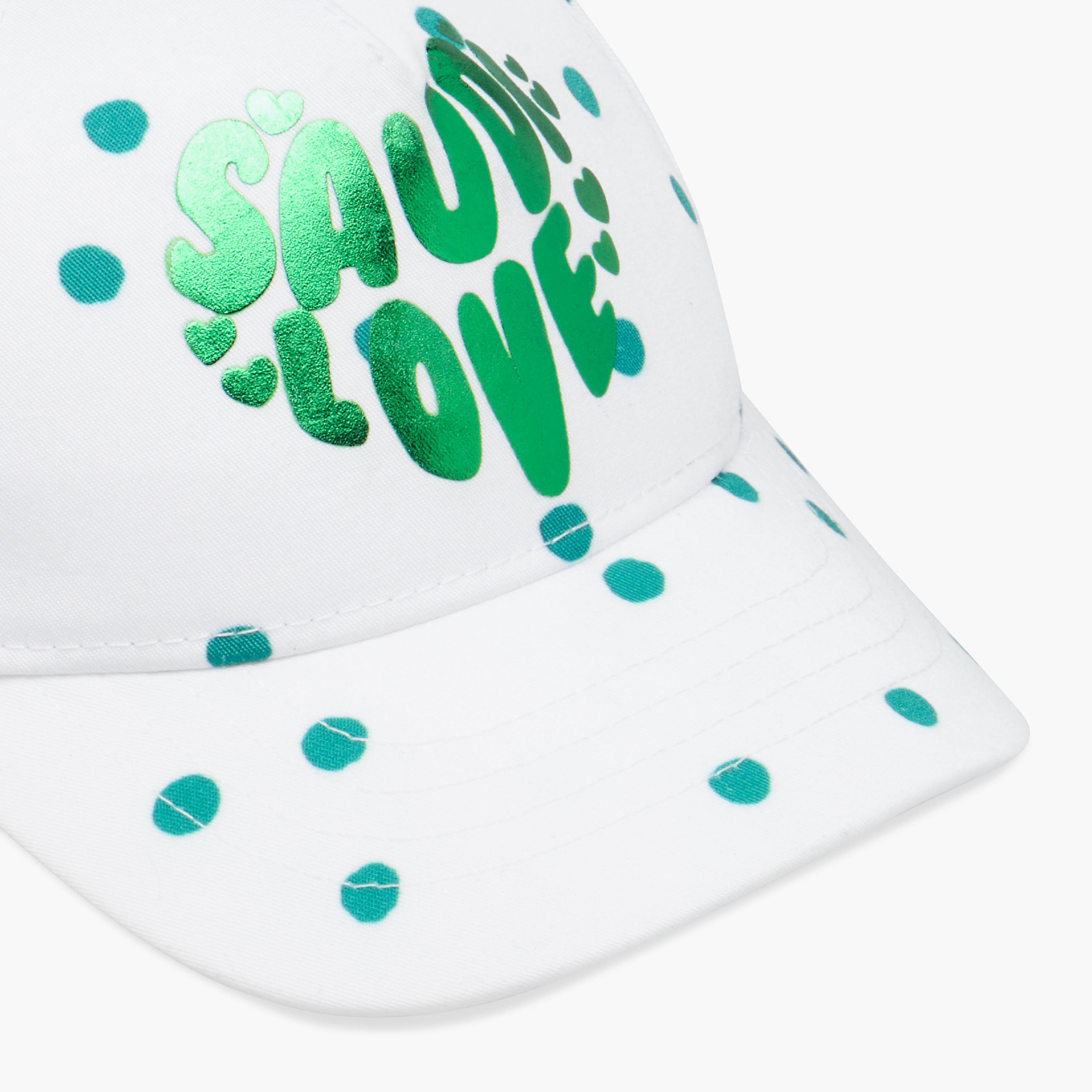 Juniors Saudi Arabia National Day Print Cap with Hook and Loop Closure-girls-accessories-caps-image-6