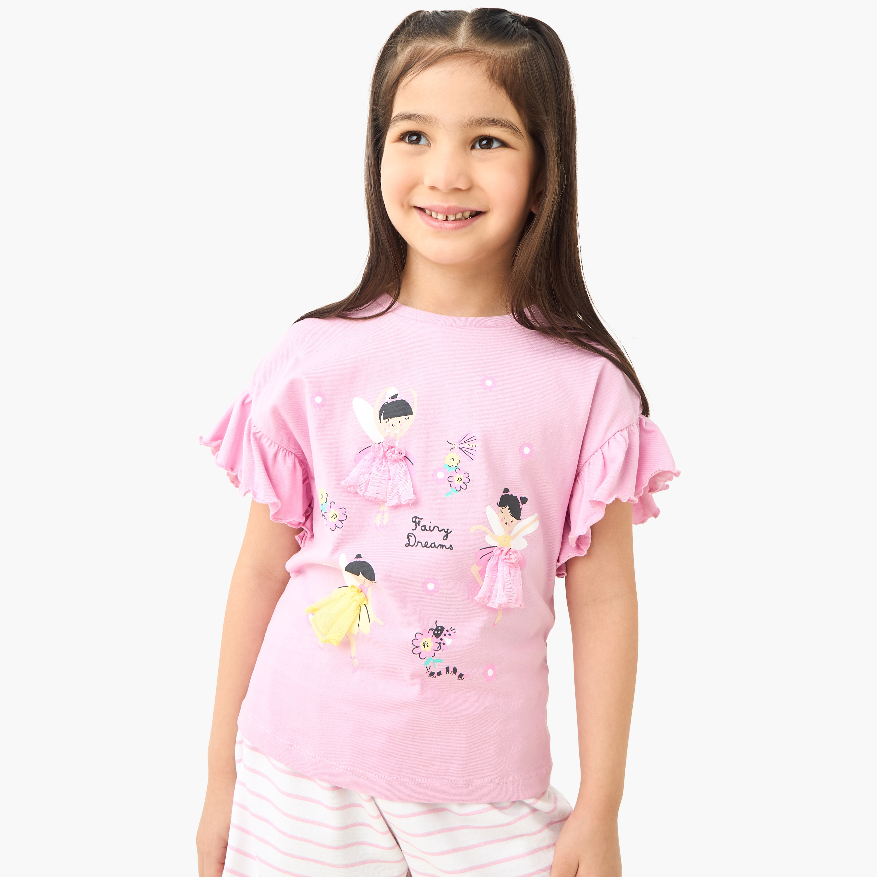 Juniors Fairy Applique Top and Shorts Set-baby-girls-clothing-nightwear-pyjamasets-image-2