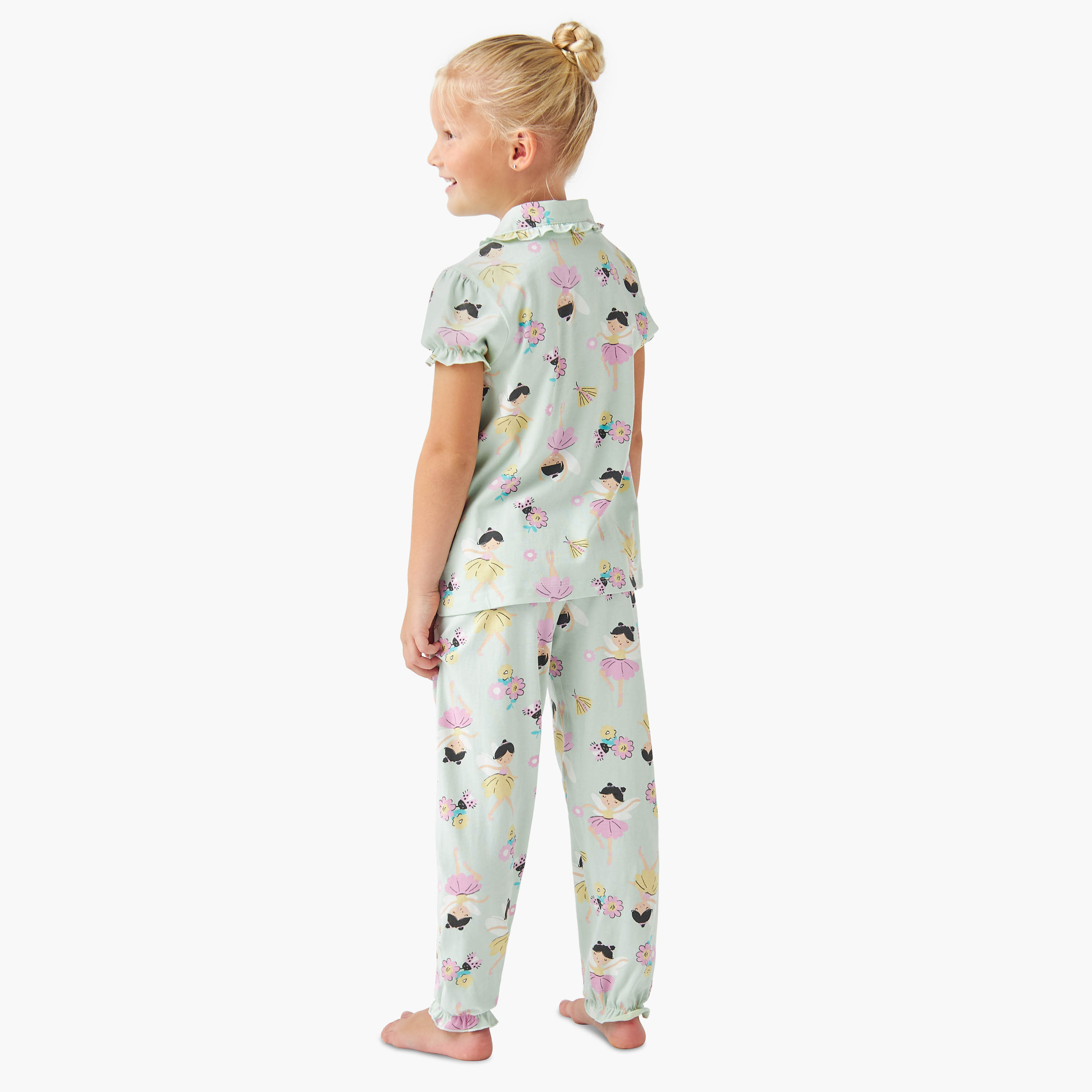 Juniors Ballerina Print Shirt and Pyjama Set-baby-girls-clothing-nightwear-pyjamasets-image-4