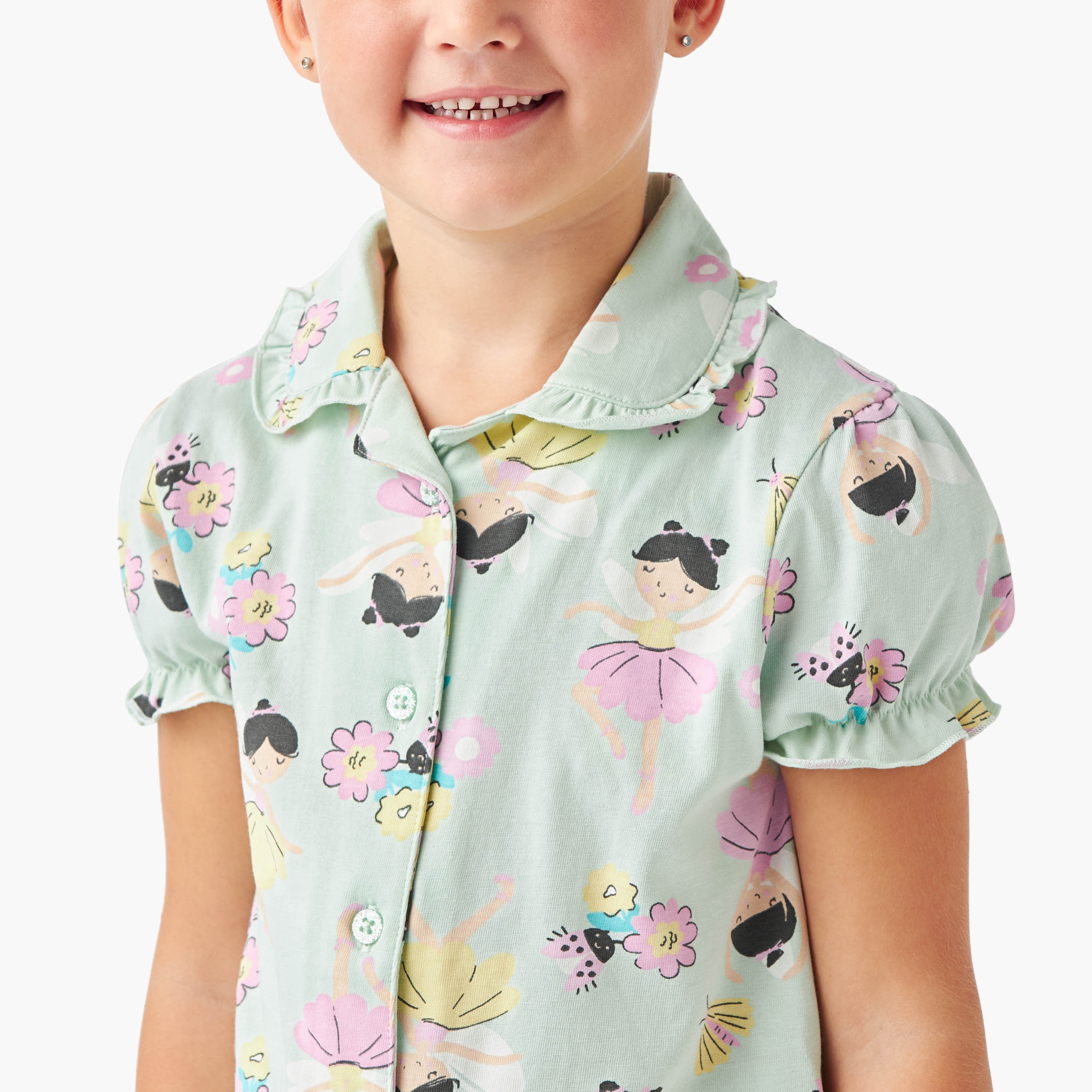 Juniors Ballerina Print Shirt and Pyjama Set-baby-girls-clothing-nightwear-pyjamasets-image-5