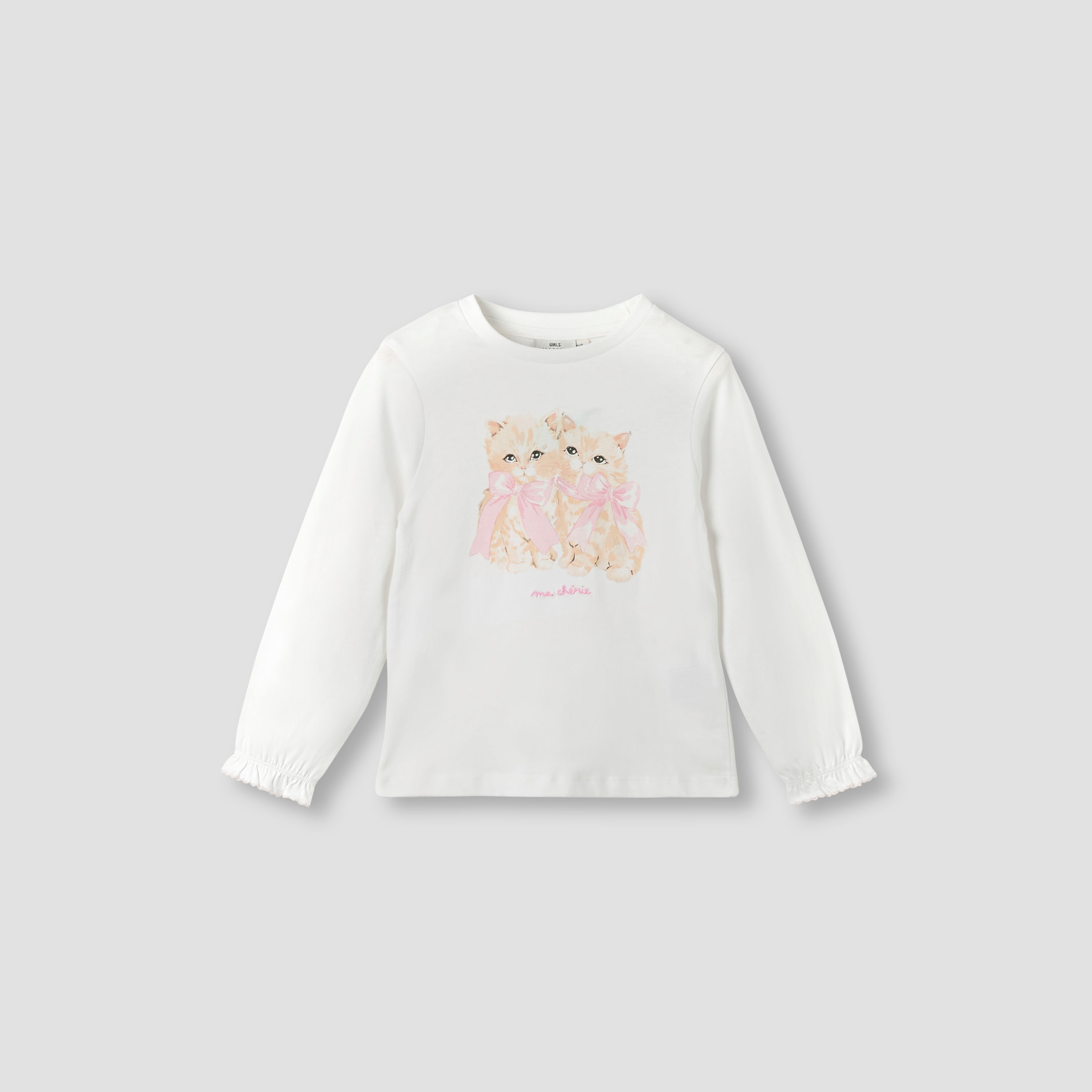 Juniors Cat Print T-shirt and Pyjama Set-baby-girls-clothing-nightwear-pyjamasets-image-2