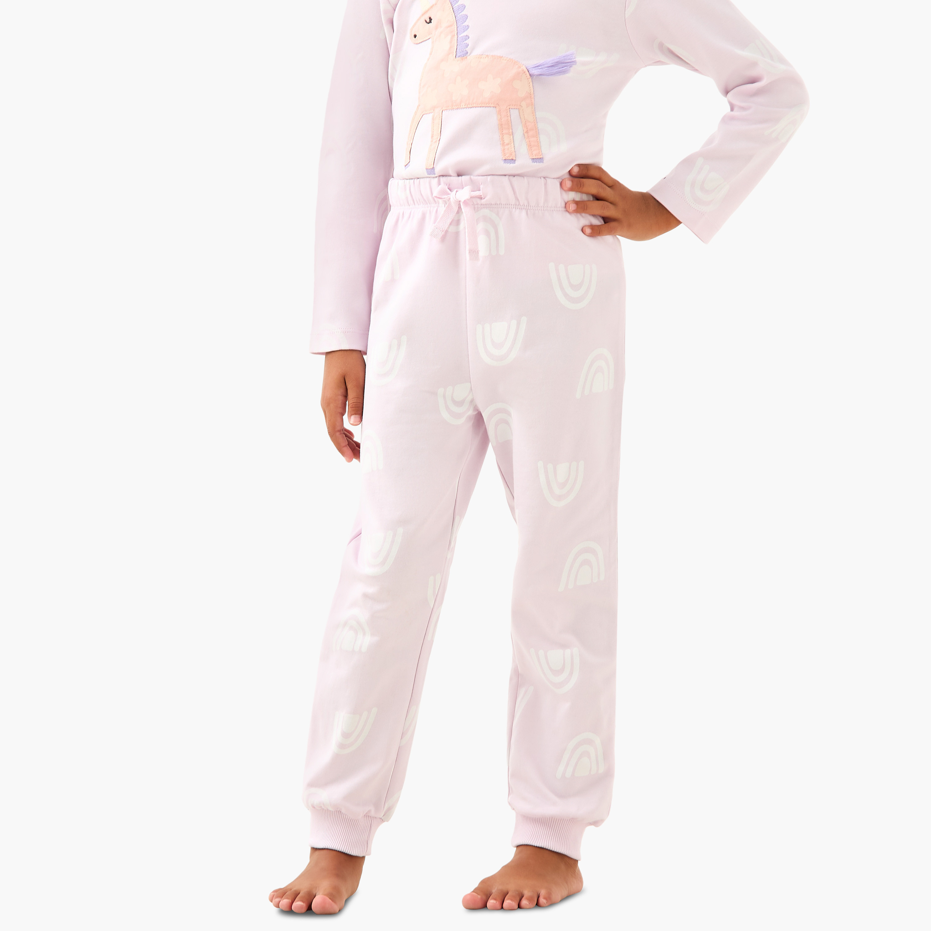 Juniors Girls Pyjama Set with Unicorn Applique - Cotton - Long Sleeves - Crew Neck-baby-girls-clothing-nightwear-pyjamasets-image-3