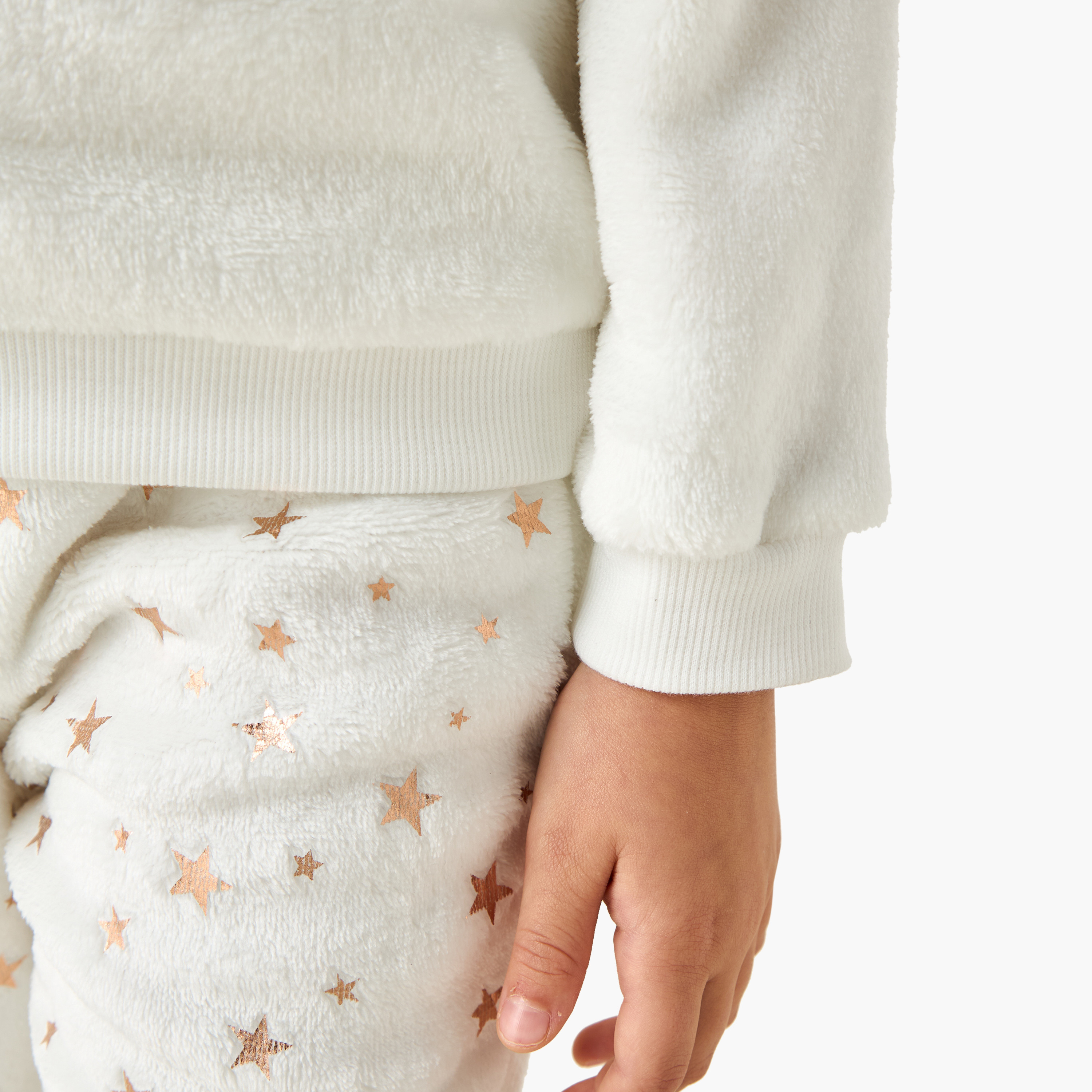 Juniors Girls Pyjama Set with Embroidery - Cotton Blend - Long Sleeves - Crew Neck-baby-girls-clothing-winterwear-pyjamasets-image-6