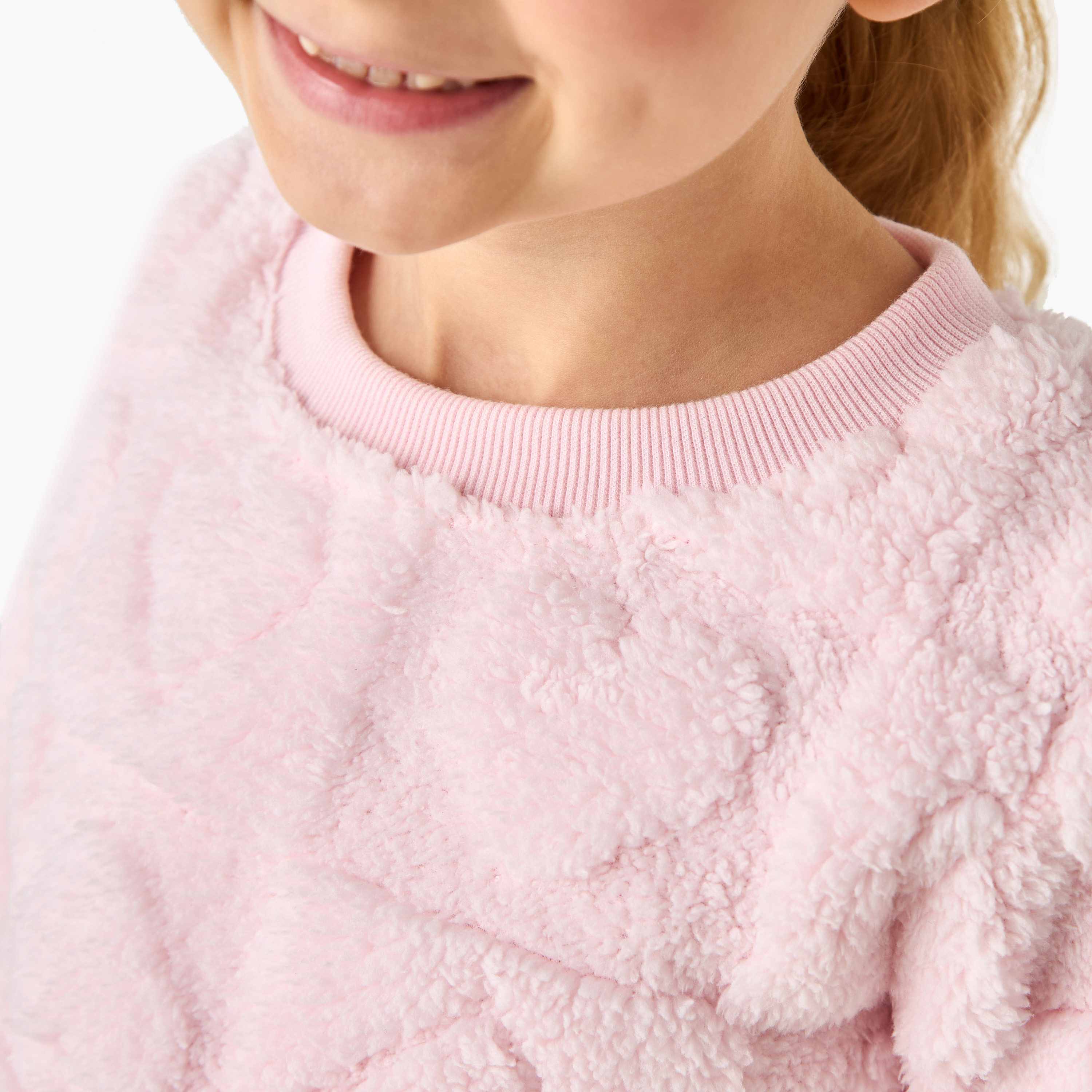 Juniors Girls Pyjama Set with Heart Embossed Print - Polyester - Long Sleeves - Crew Neck-girls-clothing-winterwear-setsandcoords-image-5