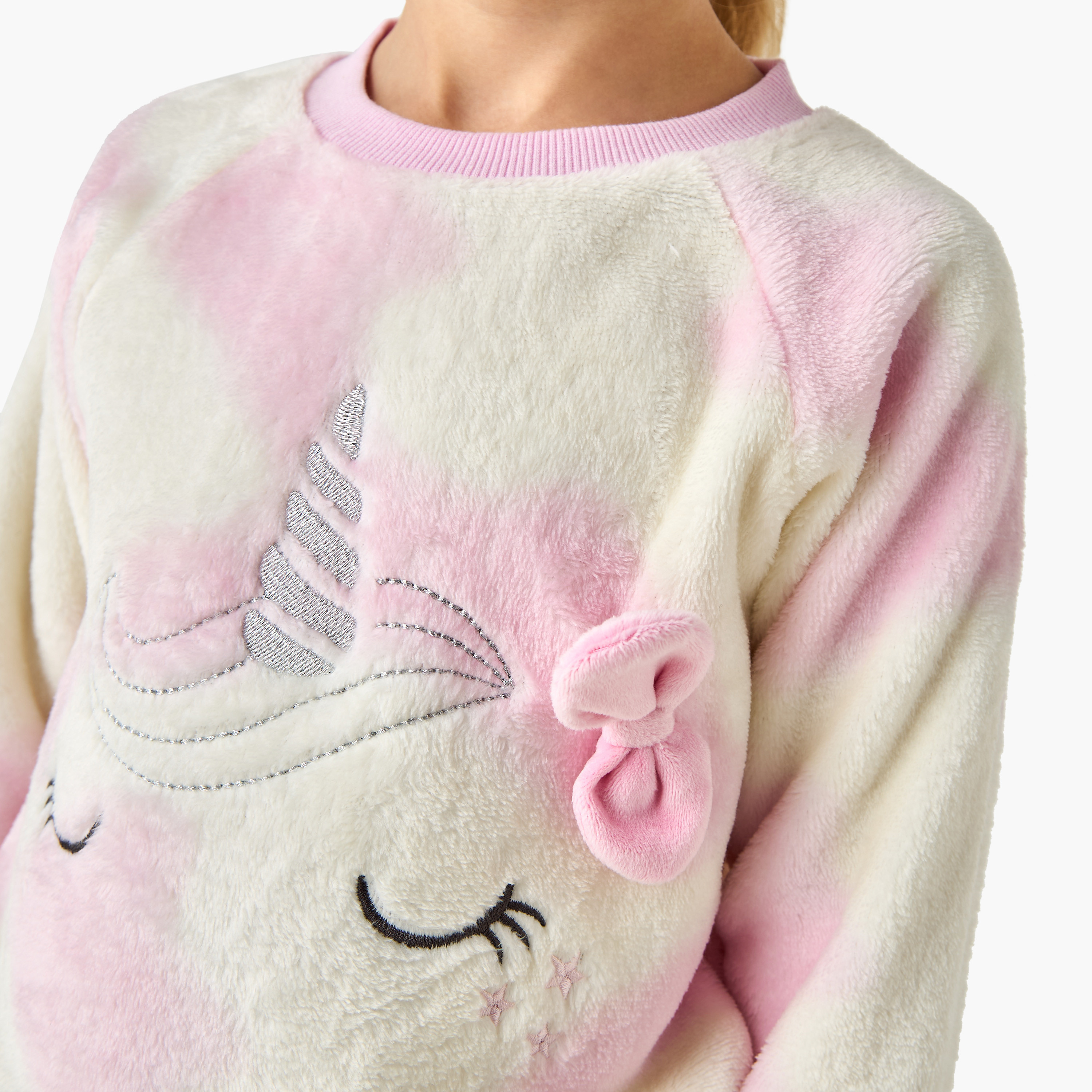 Juniors Girls Pyjama Set with Unicorn Print - Polyester - Long Sleeves - Crew Neck-girls-clothing-winterwear-setsandcoords-image-5