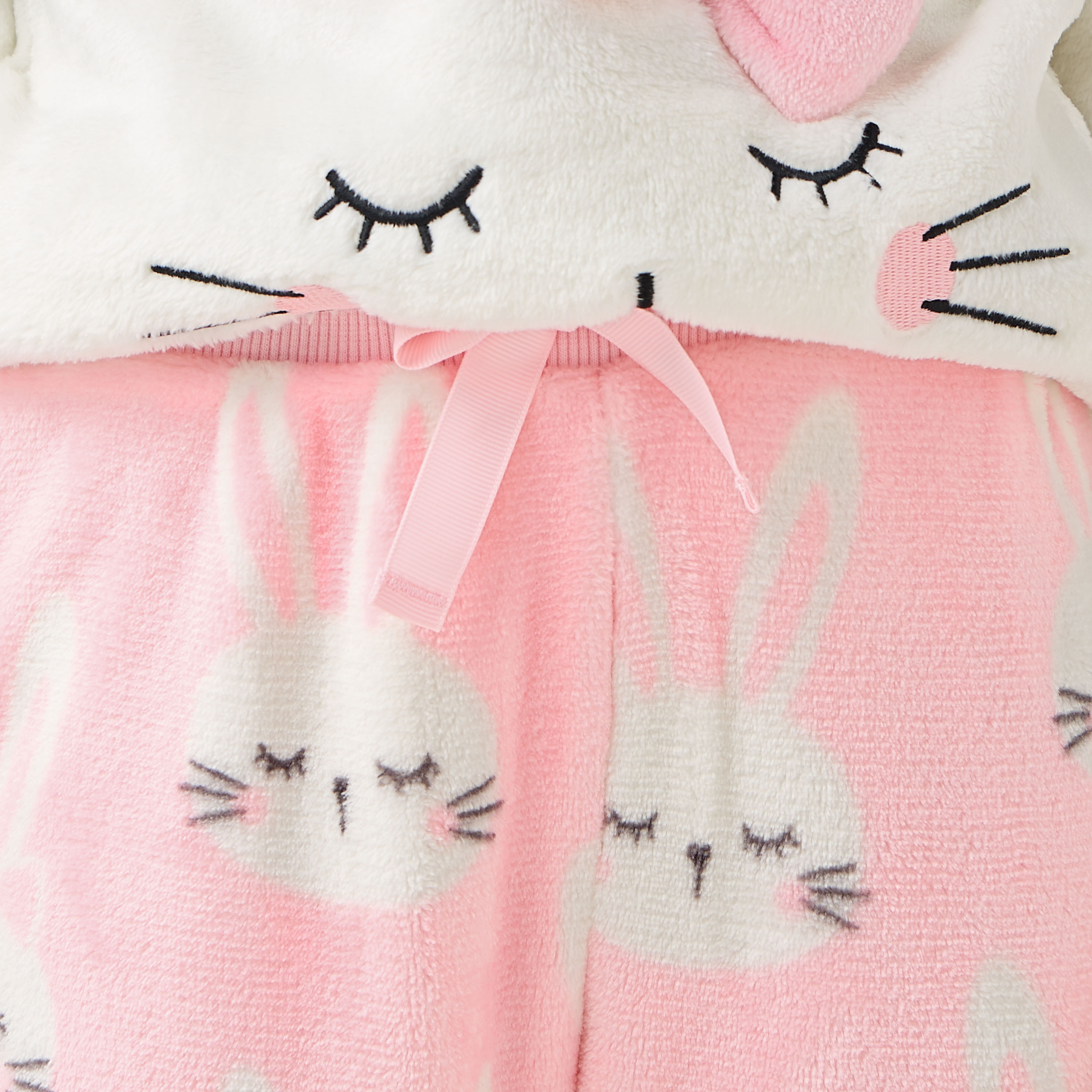 طقم بنطلون بيجاما وتيشيرت صوف بطبعات أرنب من جونيورز-baby-girls-clothing-winterwear-pyjamasets-image-6