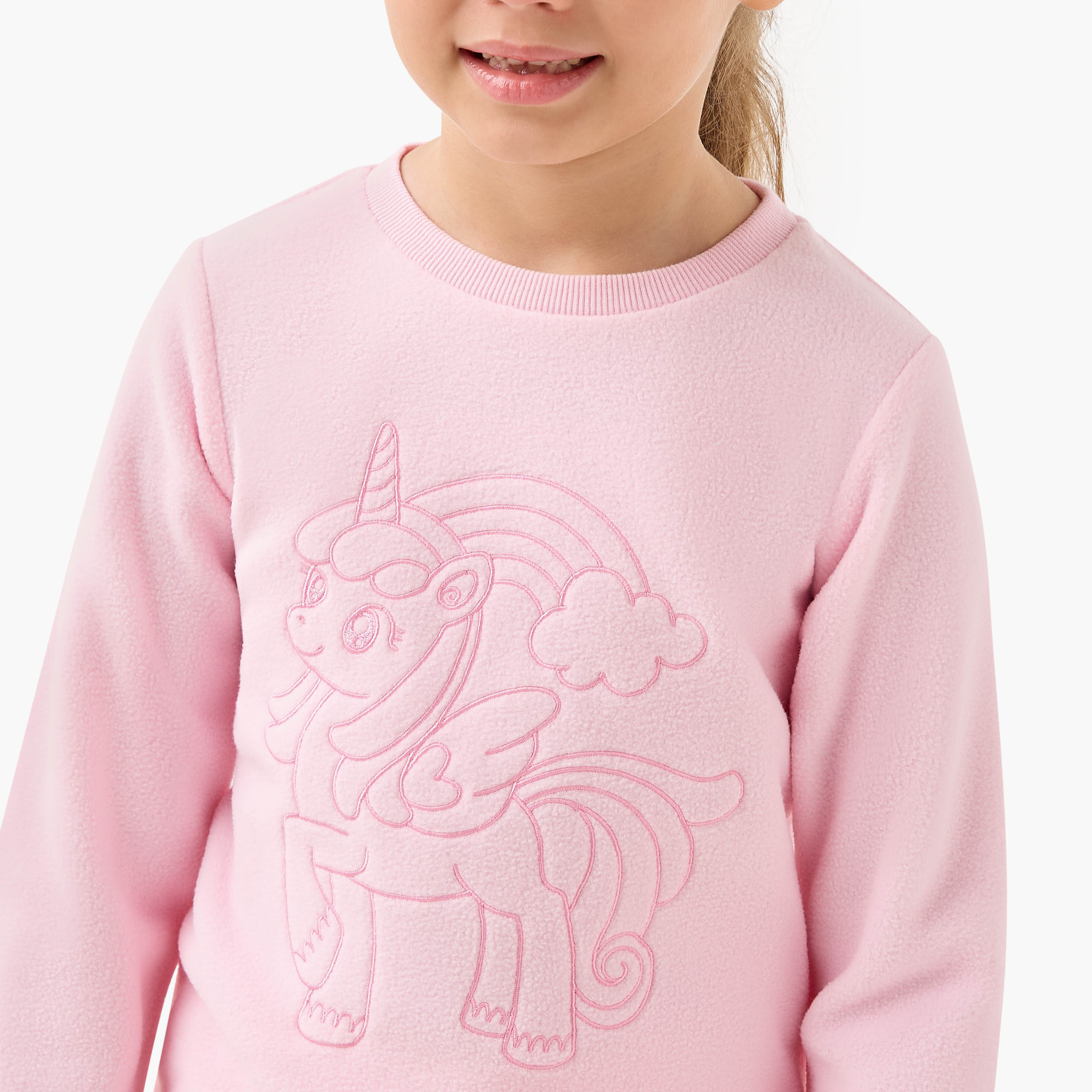 طقم بنطلون بيجاما وتيشيرت صوف بطبعات فيونكة من جونيورز-baby-girls-clothing-winterwear-pyjamasets-image-17