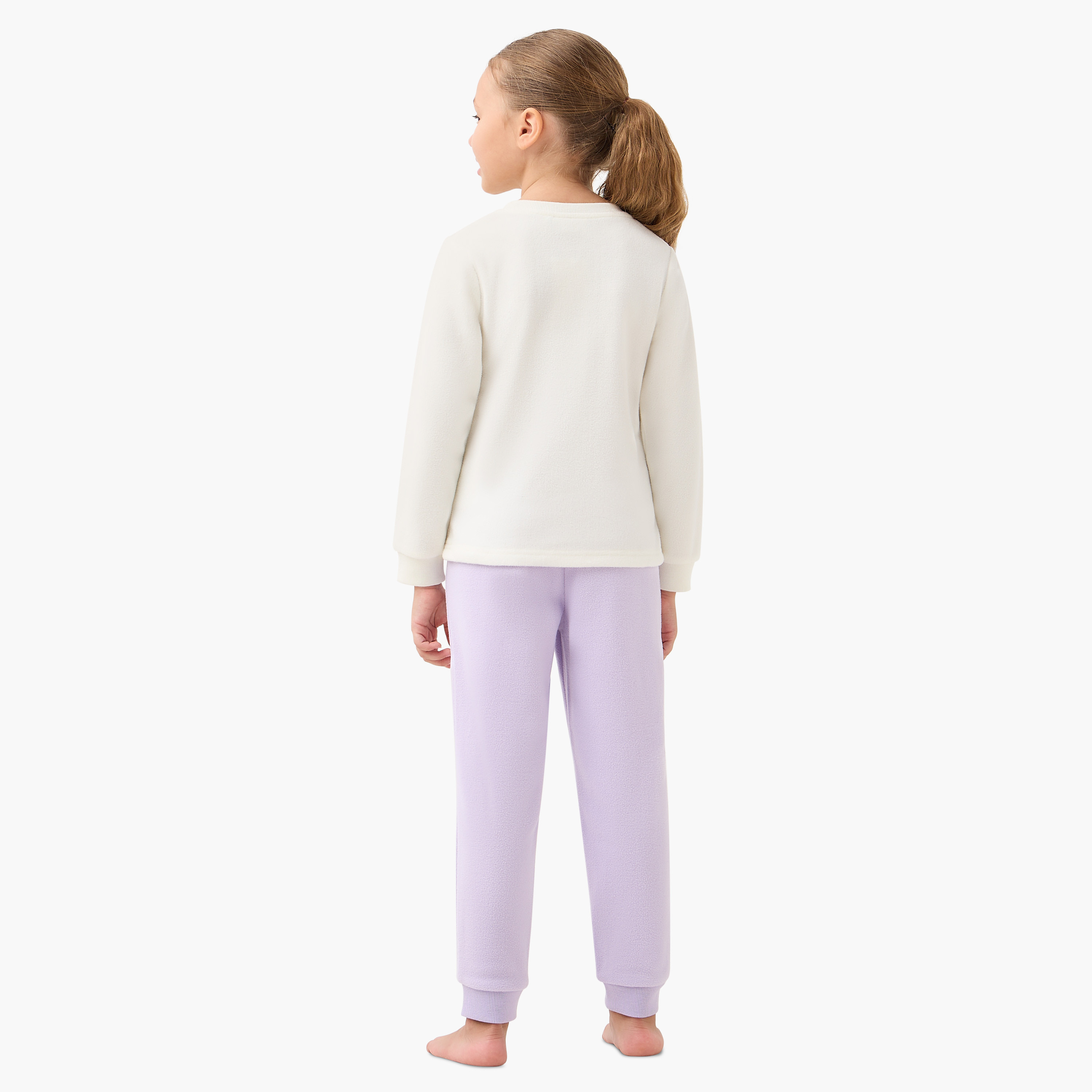 طقم بنطلون بيجاما وتيشيرت صوف بطبعات فيونكة من جونيورز-baby-girls-clothing-winterwear-pyjamasets-image-4