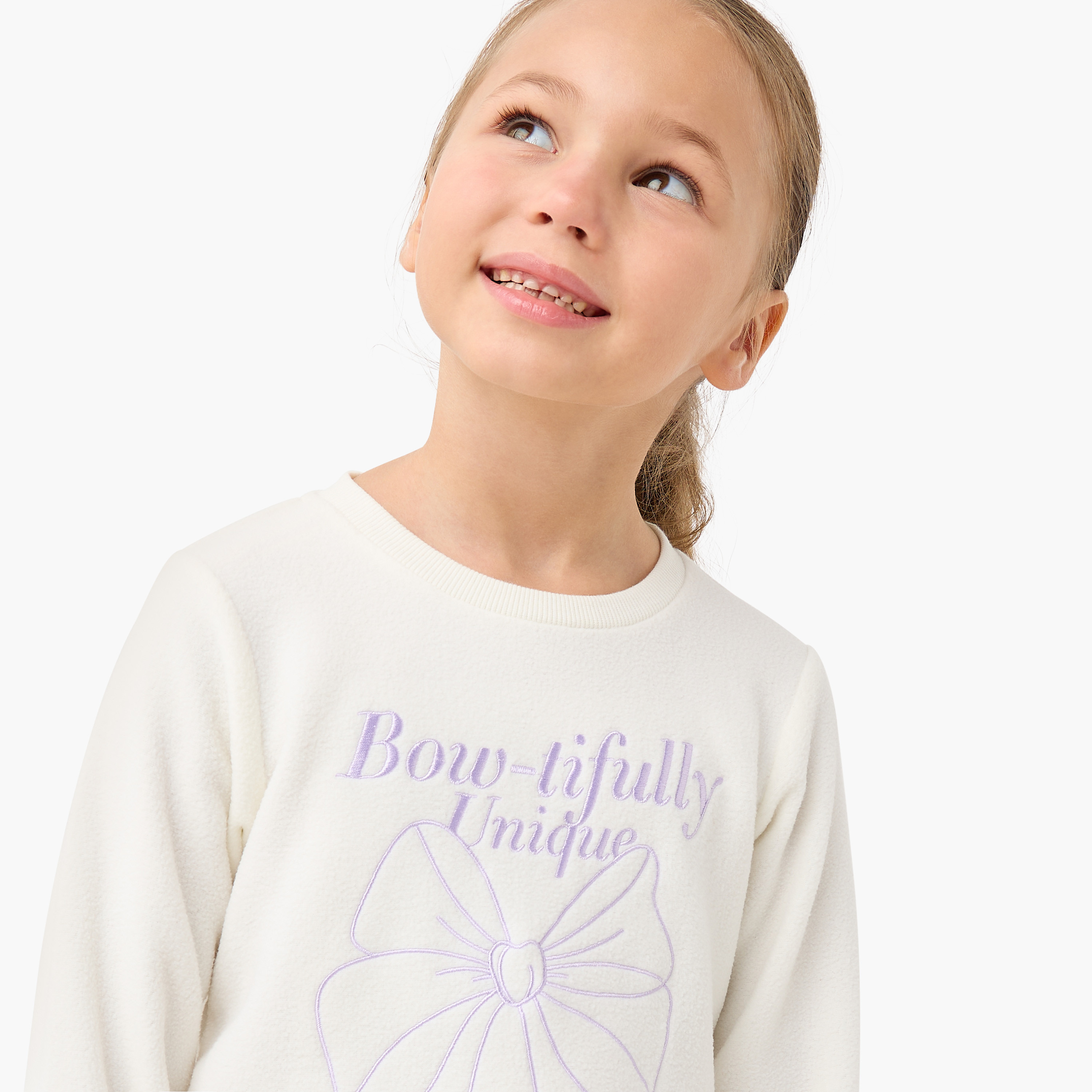 طقم بنطلون بيجاما وتيشيرت صوف بطبعات فيونكة من جونيورز-baby-girls-clothing-winterwear-pyjamasets-image-5