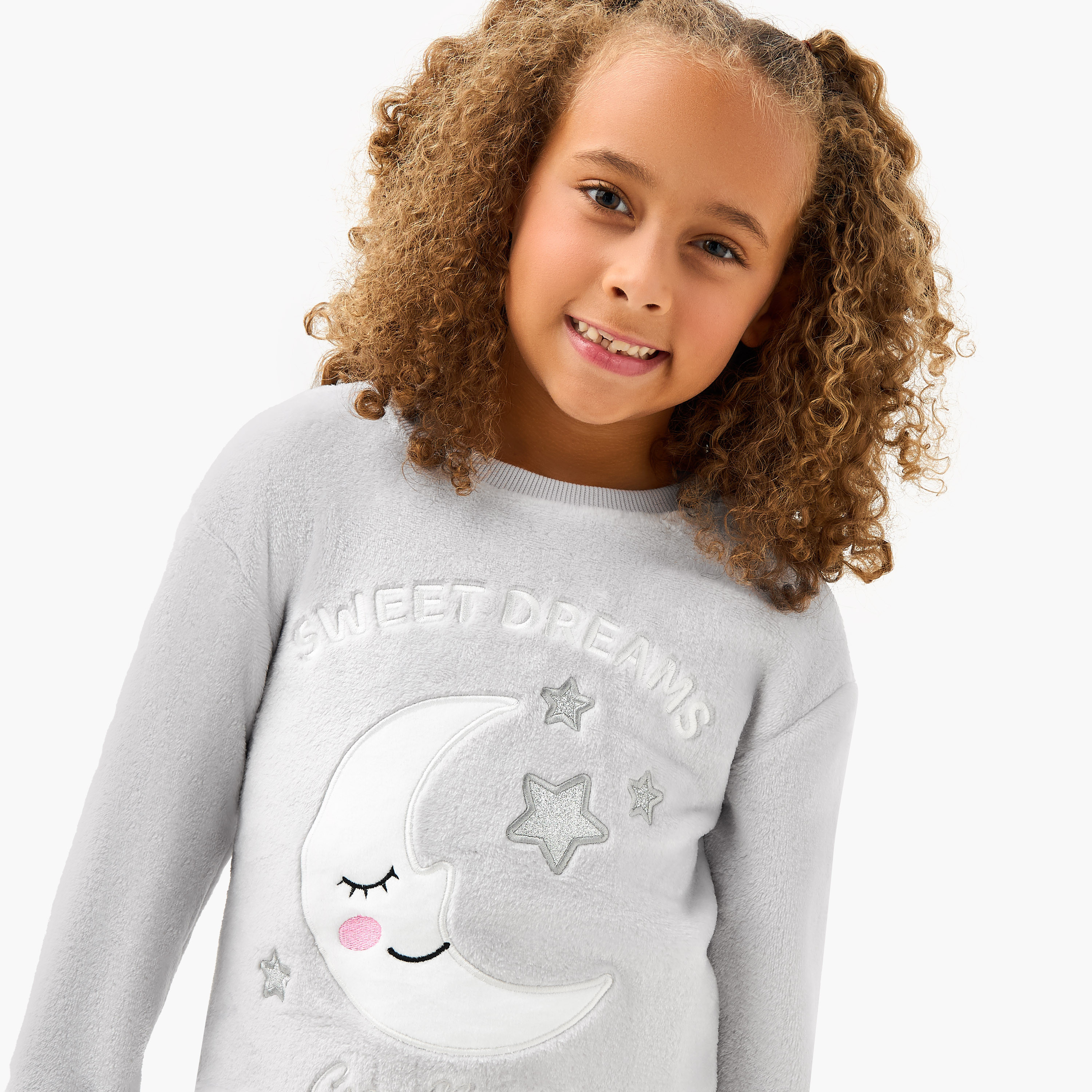 Juniors Star and Moon Applique T-shirt and Pyjama Set-baby-girls-clothing-winterwear-pyjamasets-image-5