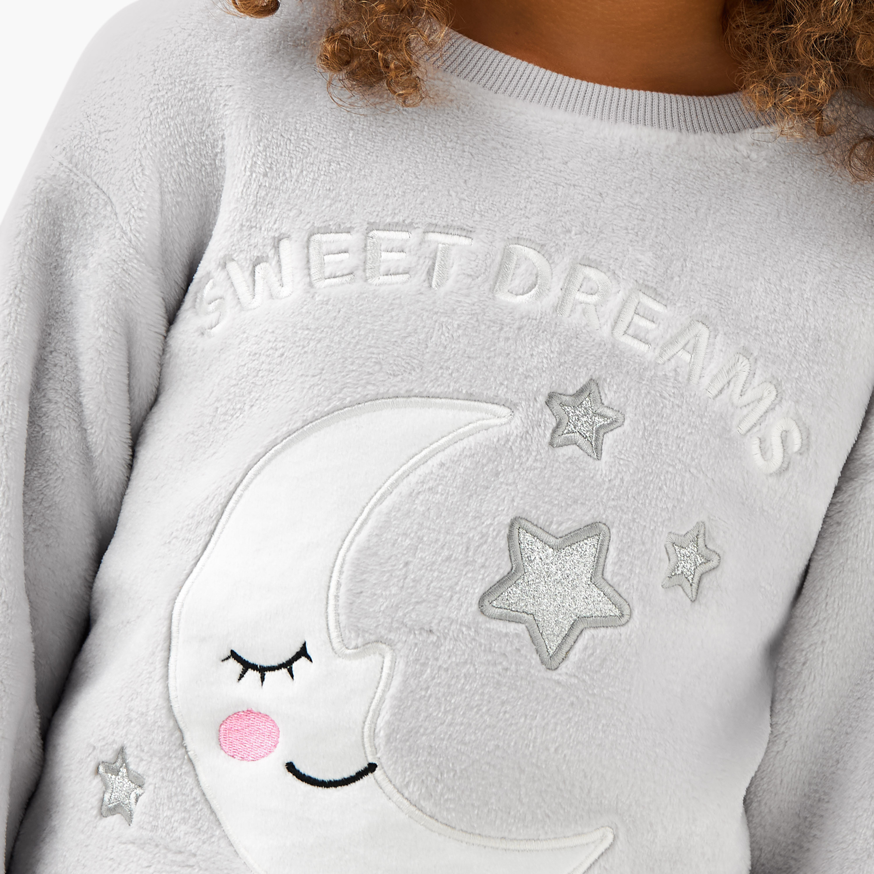 Juniors Star and Moon Applique T-shirt and Pyjama Set-baby-girls-clothing-winterwear-pyjamasets-image-6