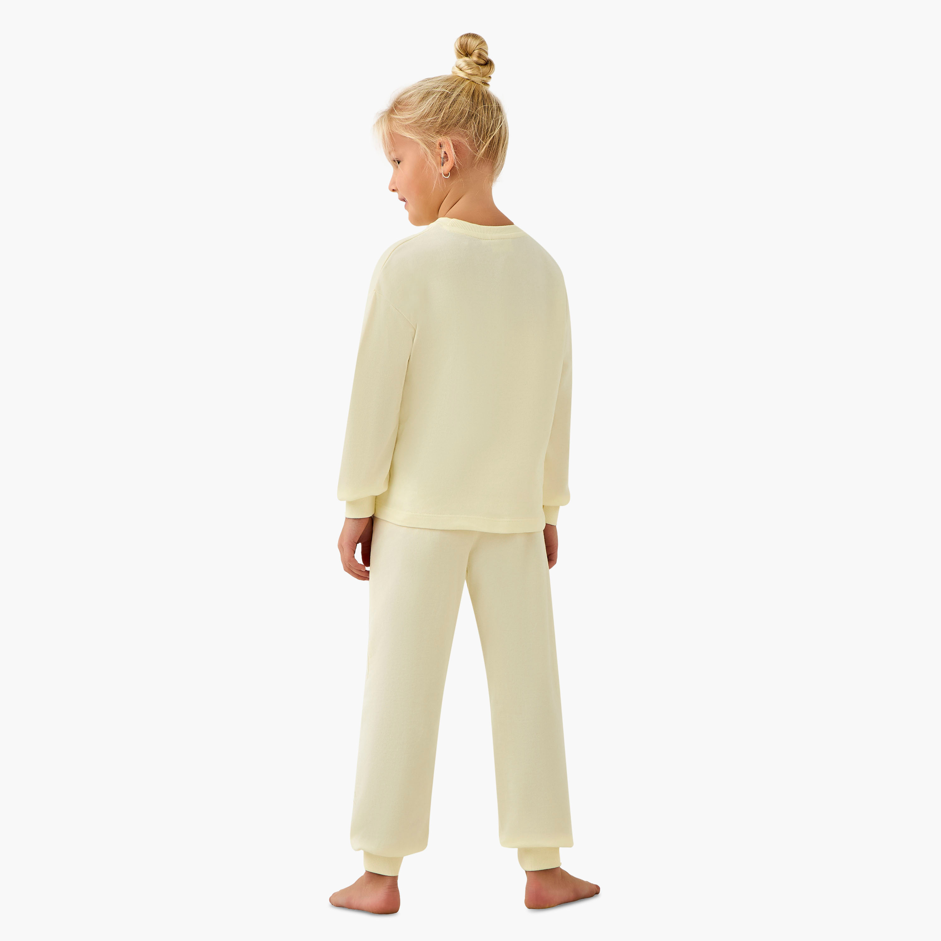 Juniors Cotton Crew Neck Long Sleeves Pyjama Set with Cat Print-baby-girls-clothing-winterwear-pyjamasets-image-4