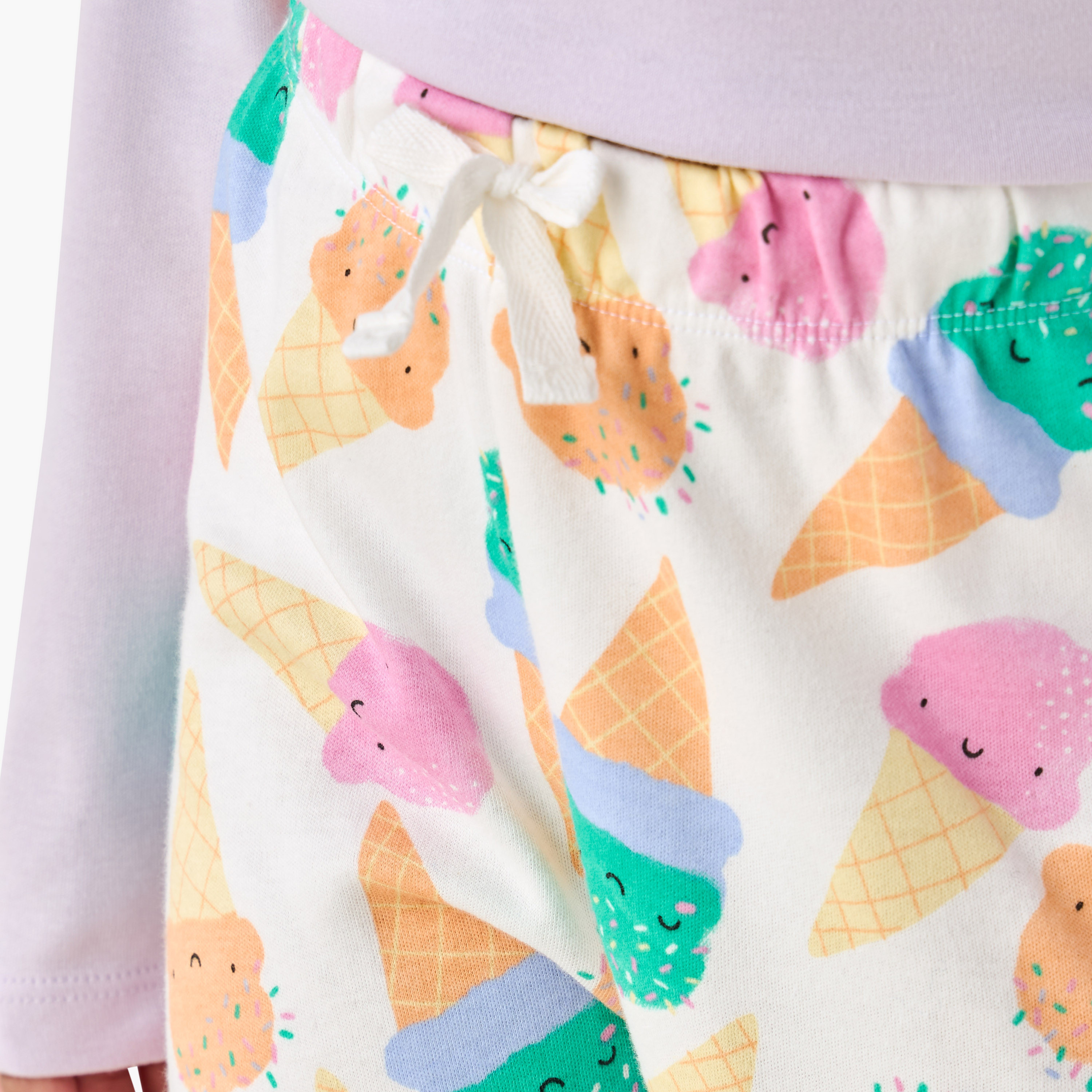 طقم بيجاما قطن بياقة مستديرة وأكمام طويلة وطبعات من جونيورز-baby-girls-clothing-winterwear-pyjamasets-image-1